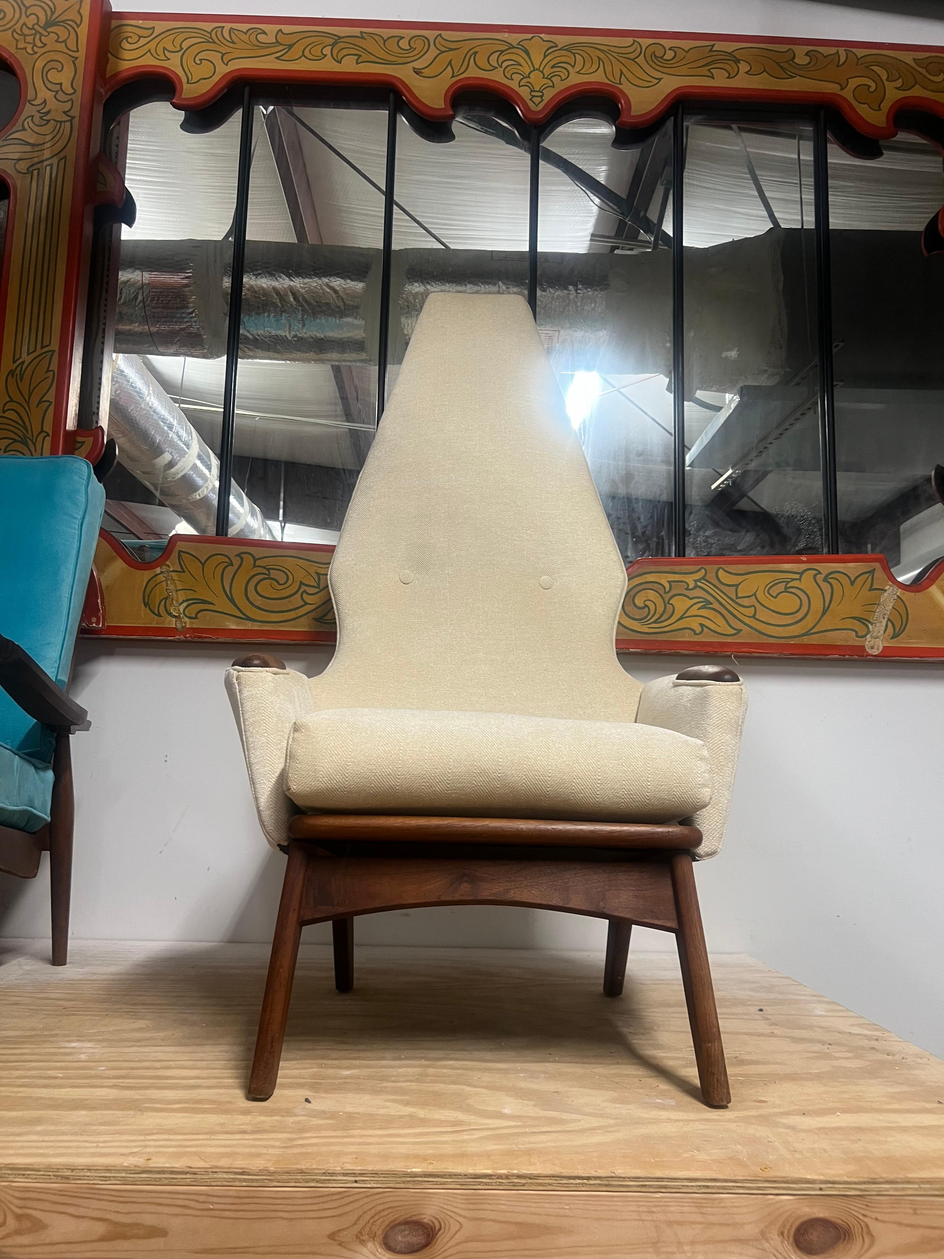 Mid-Century Modern Newly Upholstered Adrian Pearsall High Back Lounge Chair craft associatesq For Sale