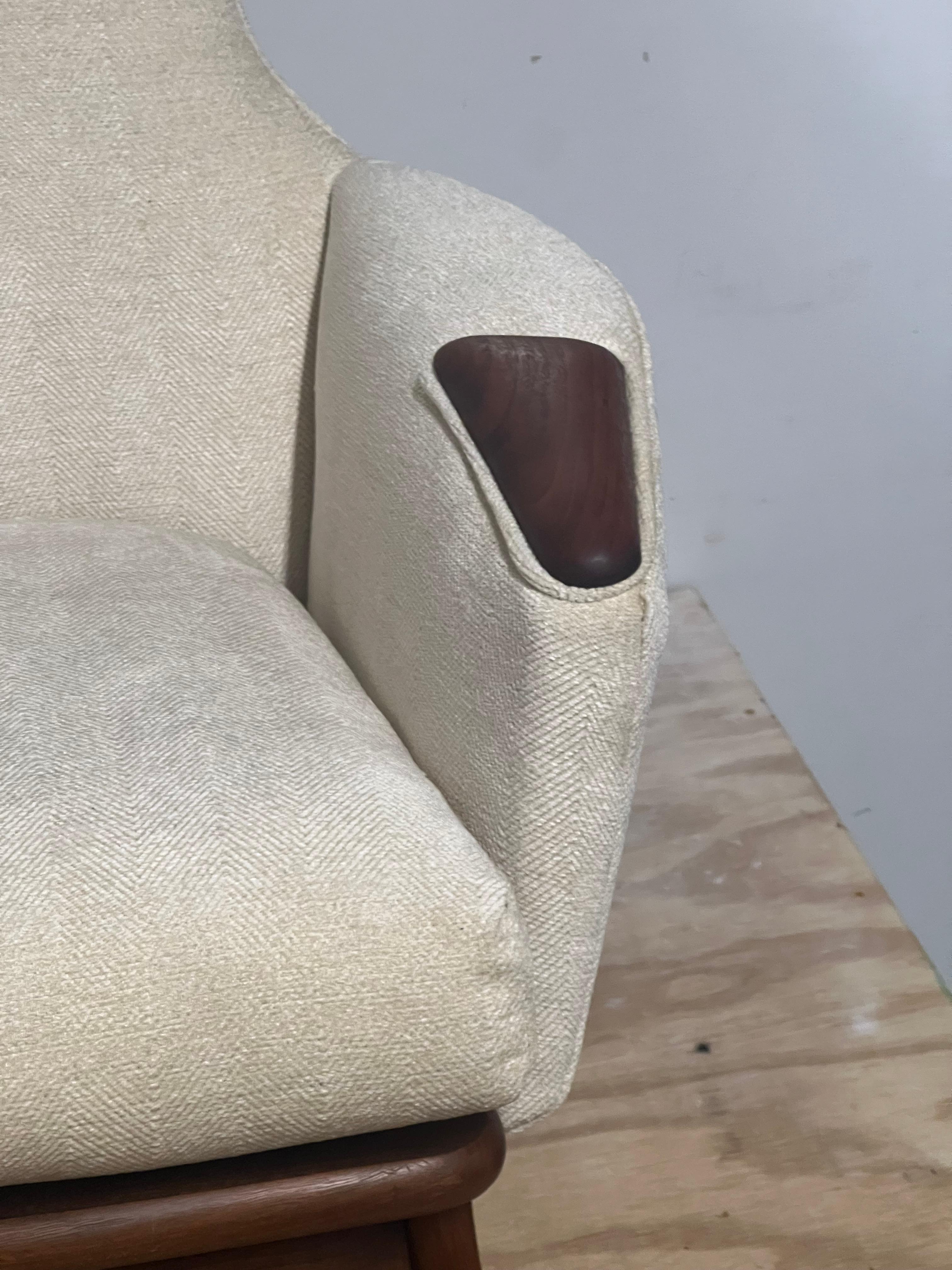 Newly Upholstered Adrian Pearsall High Back Lounge Chair craft associatesq In Good Condition For Sale In Charleston, SC