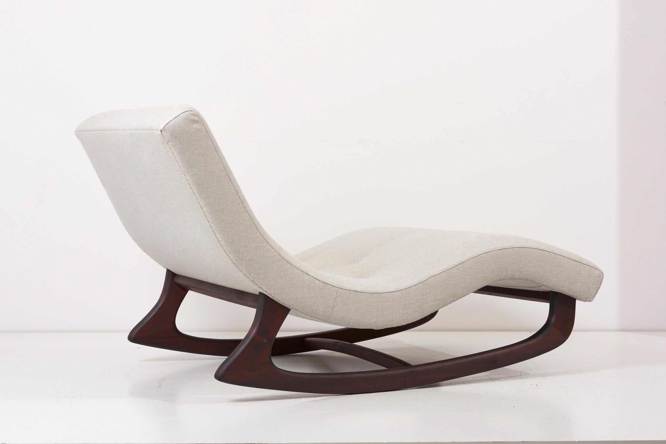 Newly Upholstered Adrian Pearsall Rocking Chaise in Dedar Fabric, USA, 1950s 4