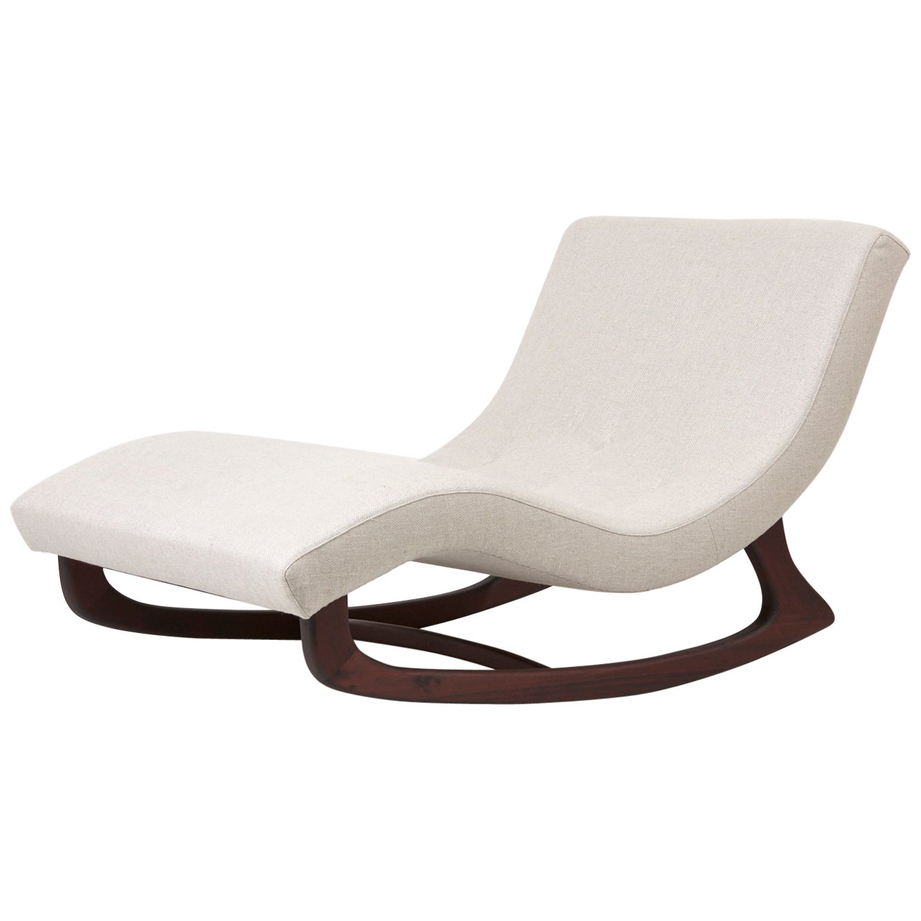 Newly Upholstered Adrian Pearsall Rocking Chaise in Dedar Fabric, USA, 1950s