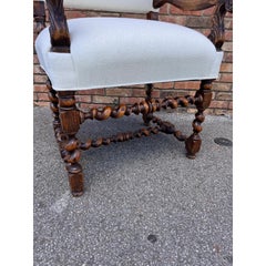 Newly Upholstered Barley Twist Arm Chair