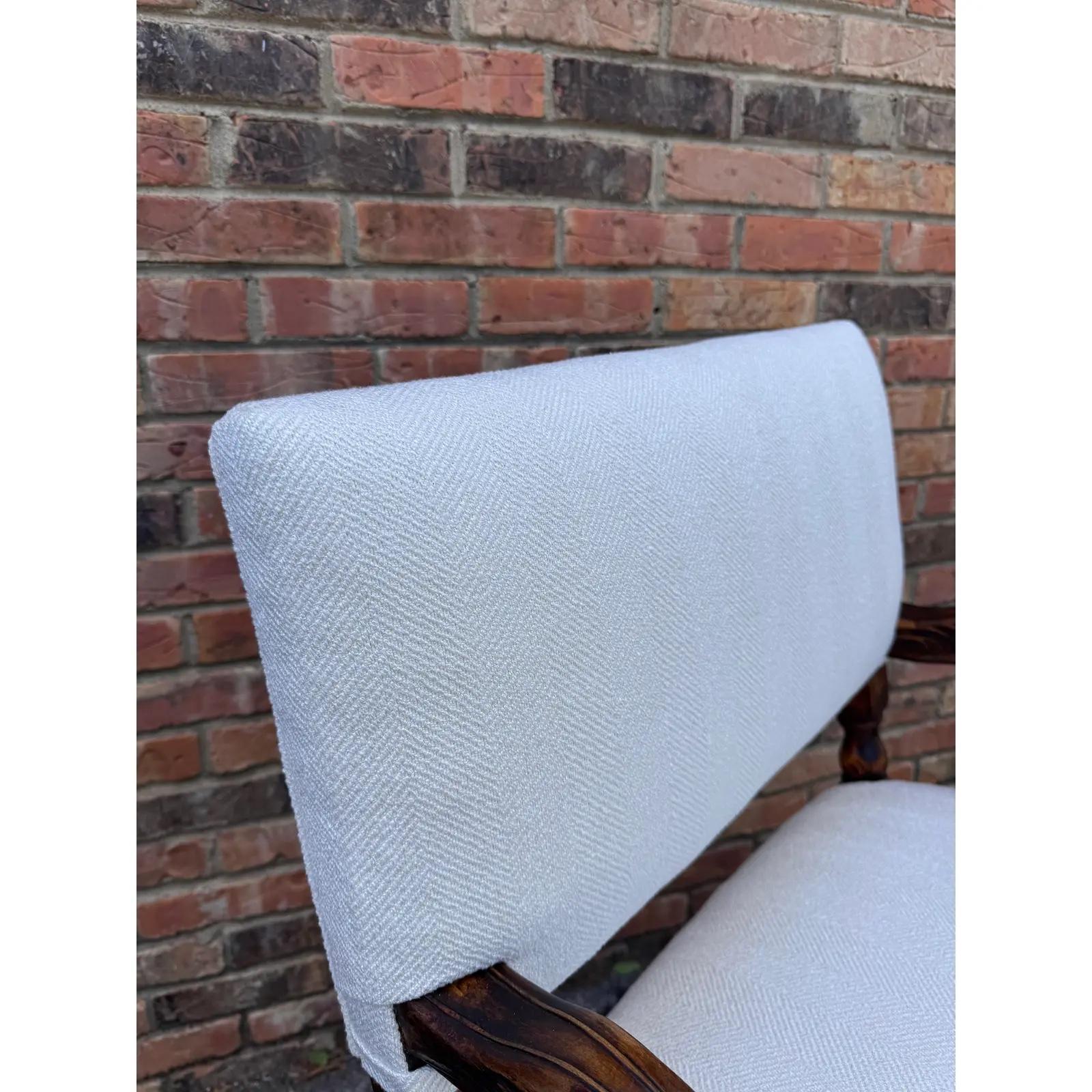 Newly Upholstered Barley Twist Arm Chair In Good Condition For Sale In Nashville, TN
