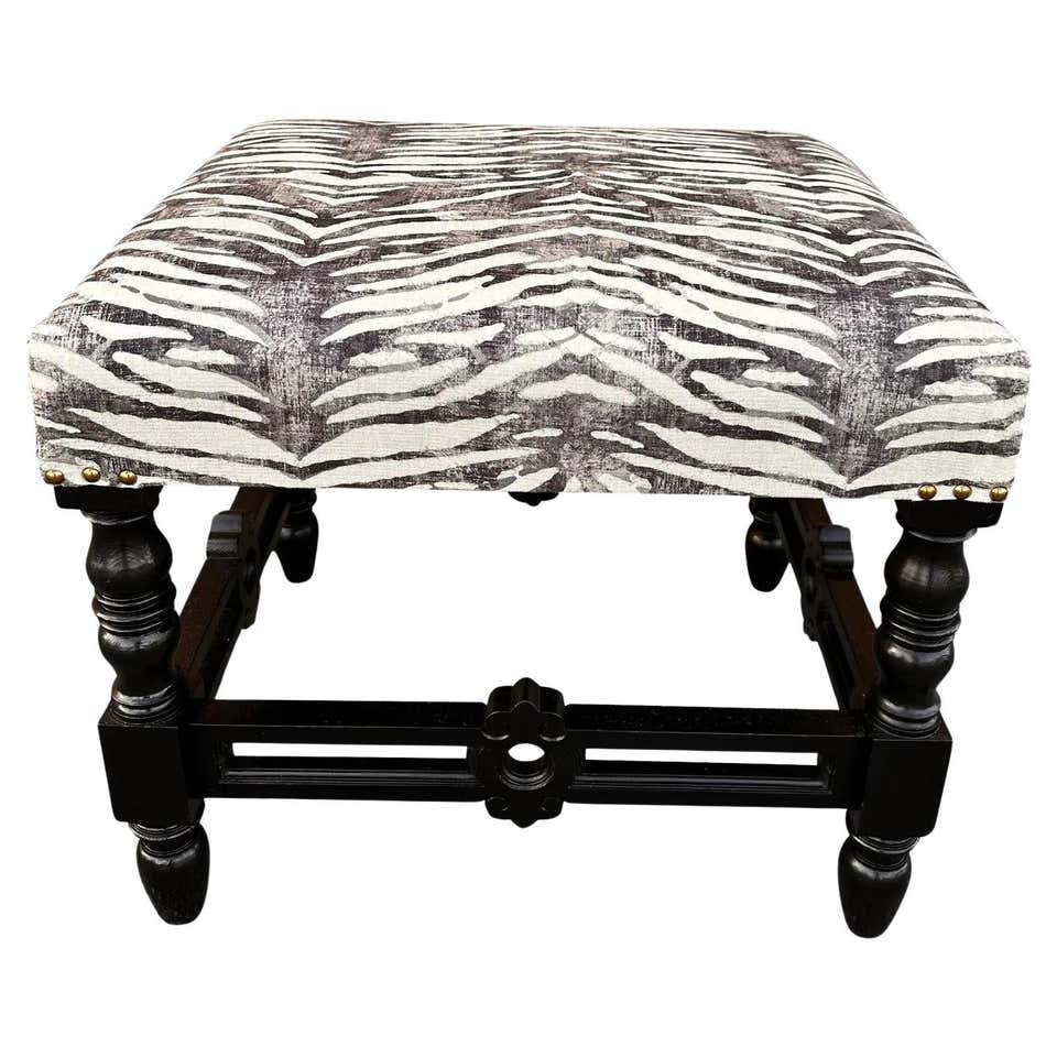 Antique Italian Renaissance Ornate Scrolled Iron Vanity Bench Newly