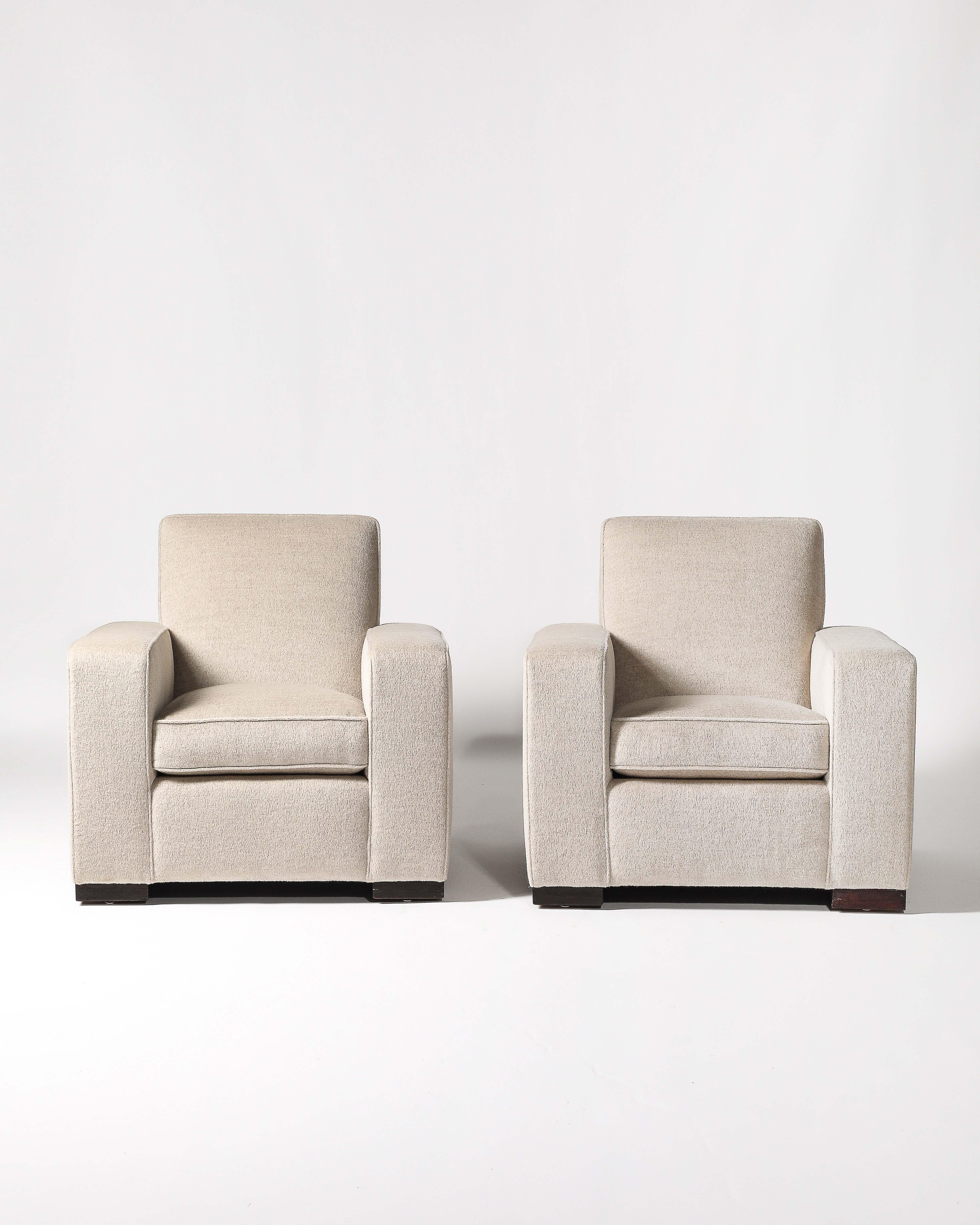 Francese Sedie Club/Lounge appena imbottite di Jacques Adnet, Francia, C.C. 1940 in vendita