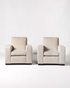 Newly Upholstered Club/Lounge chairs, Jacques Adnet, France, c. 1940