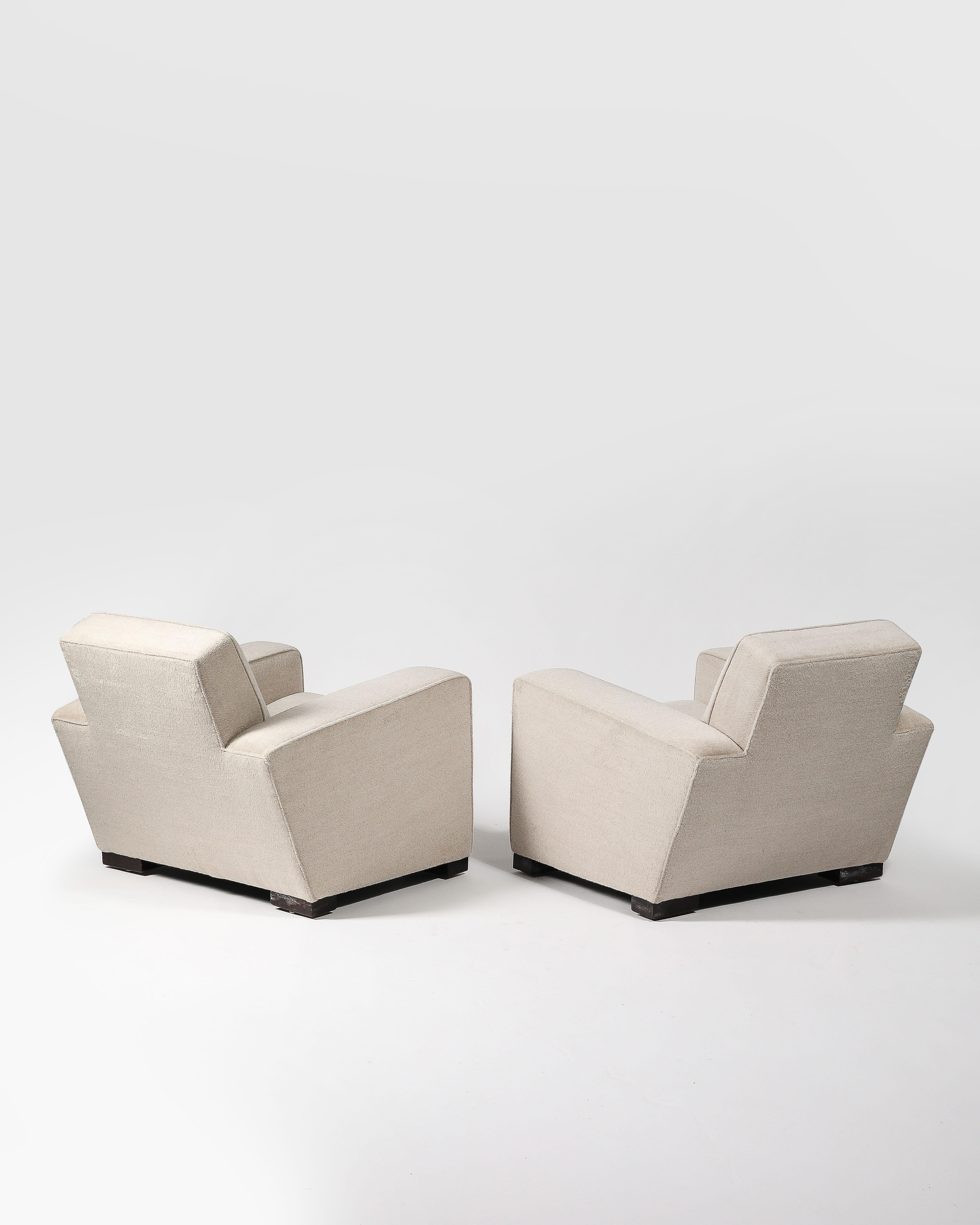 Sedie Club/Lounge appena imbottite di Jacques Adnet, Francia, C.C. 1940 in vendita 1