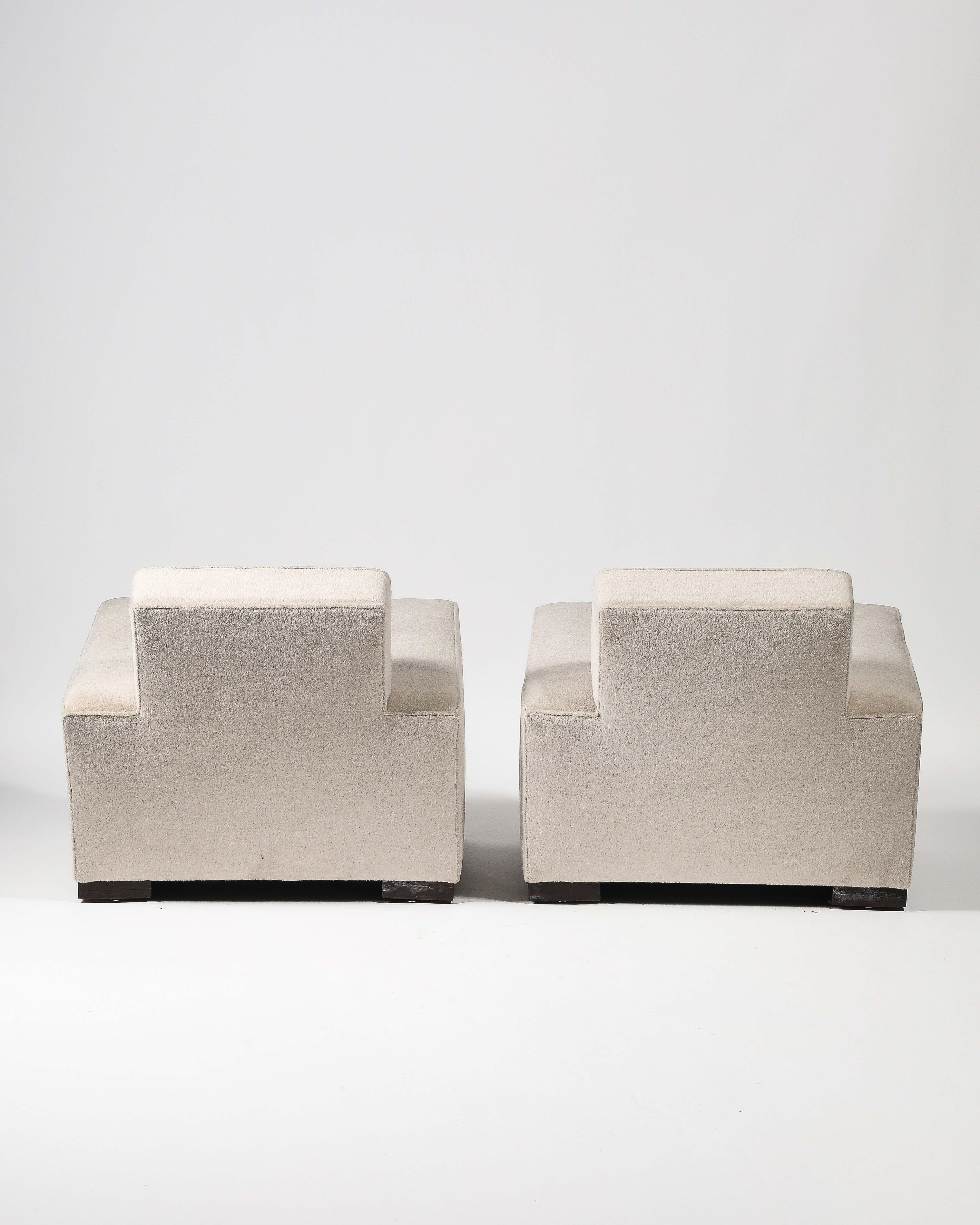 Sedie Club/Lounge appena imbottite di Jacques Adnet, Francia, C.C. 1940 in vendita 2