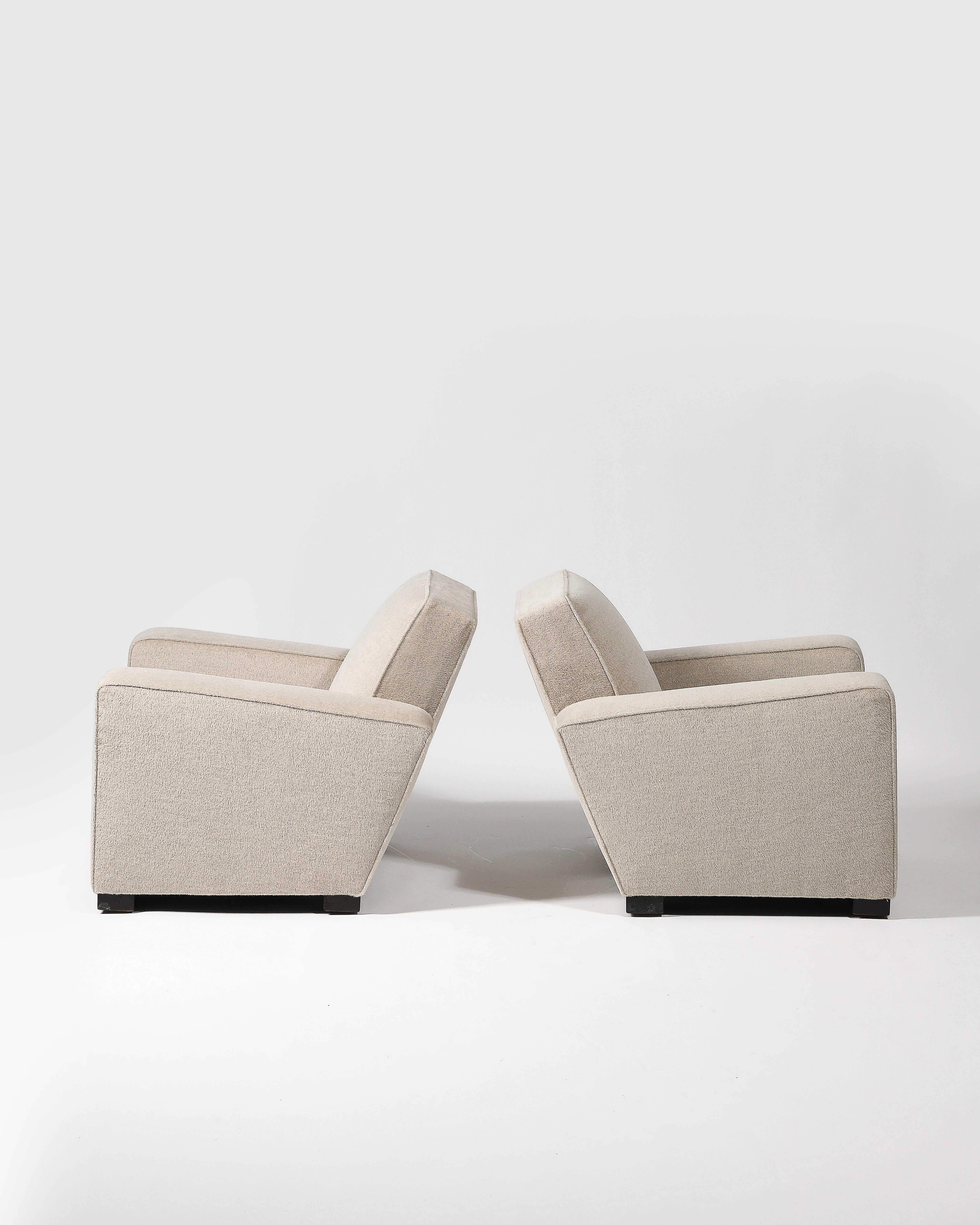 Sedie Club/Lounge appena imbottite di Jacques Adnet, Francia, C.C. 1940 in vendita 3