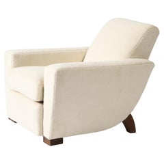 Newly Upholstered Curved Armchair/Lounge Chair, France, c. 1940