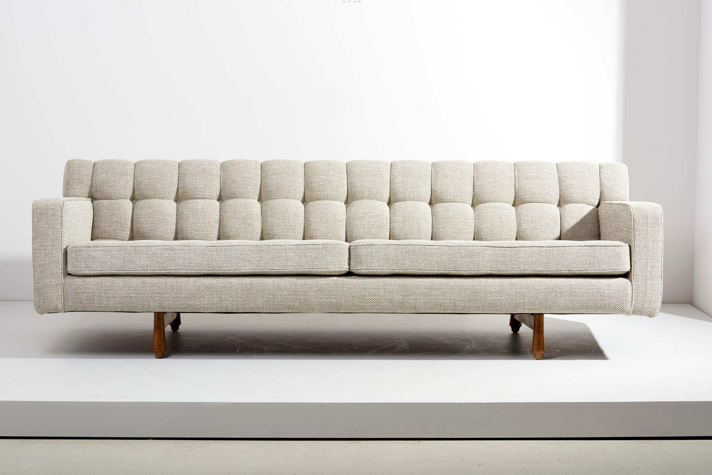 Newly upholstered Edward Wormley sofa for Dunbar, USA - 1960s. 
Upholstered in Chase Erwin Fabric. Signed!