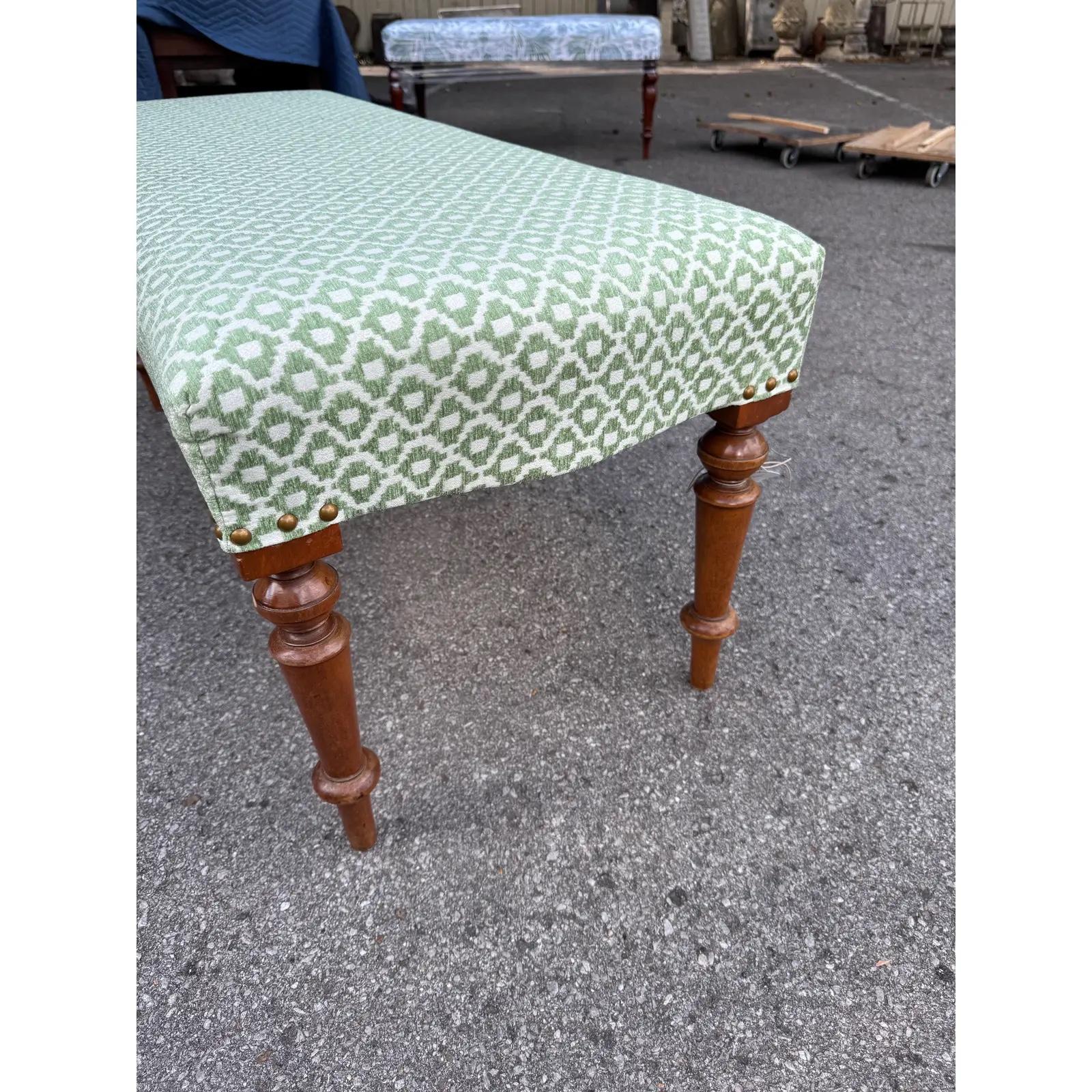 Newly Upholstered English Bench In Good Condition For Sale In Nashville, TN