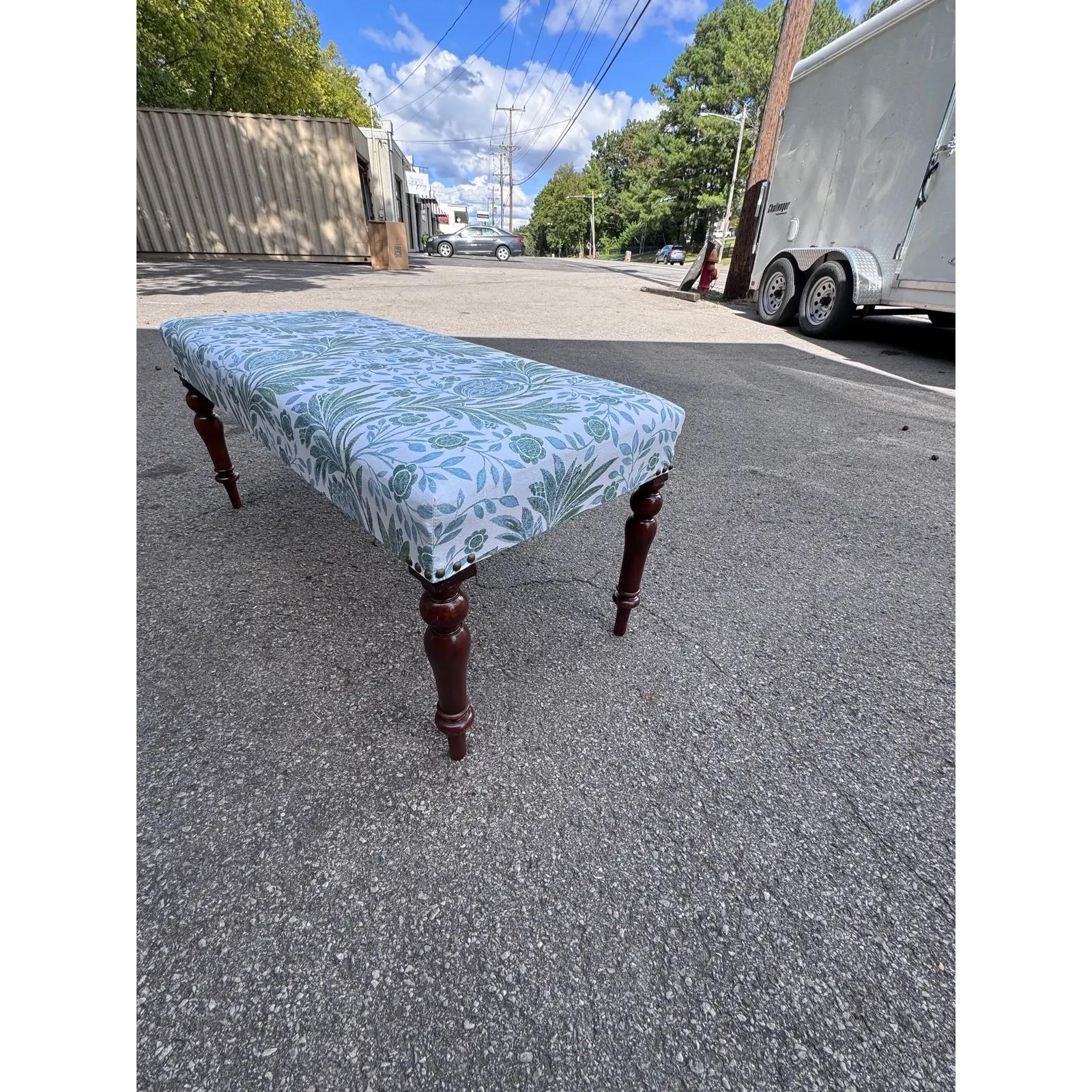 Newly Upholstered English Bench For Sale 2