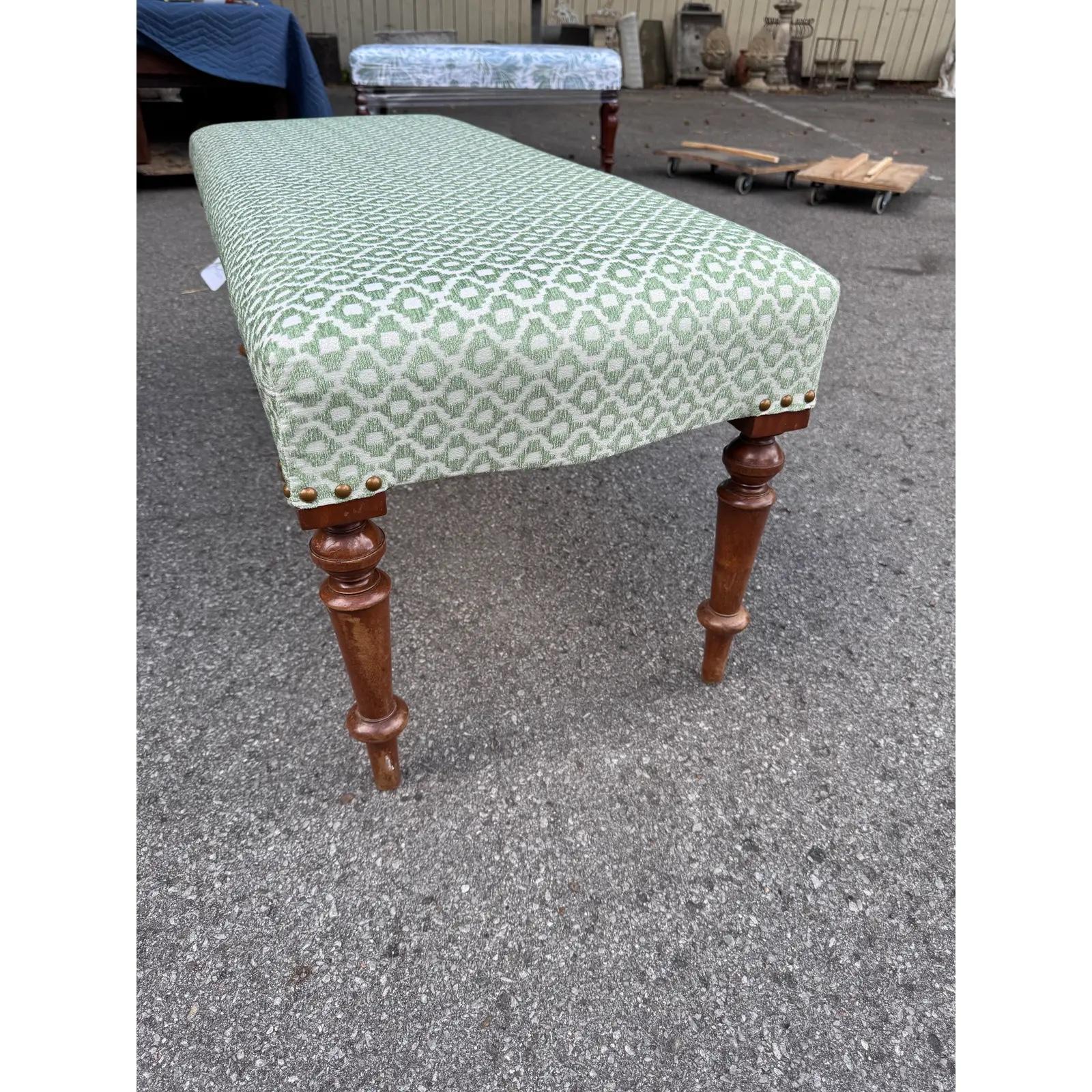 Newly Upholstered English Bench For Sale 2