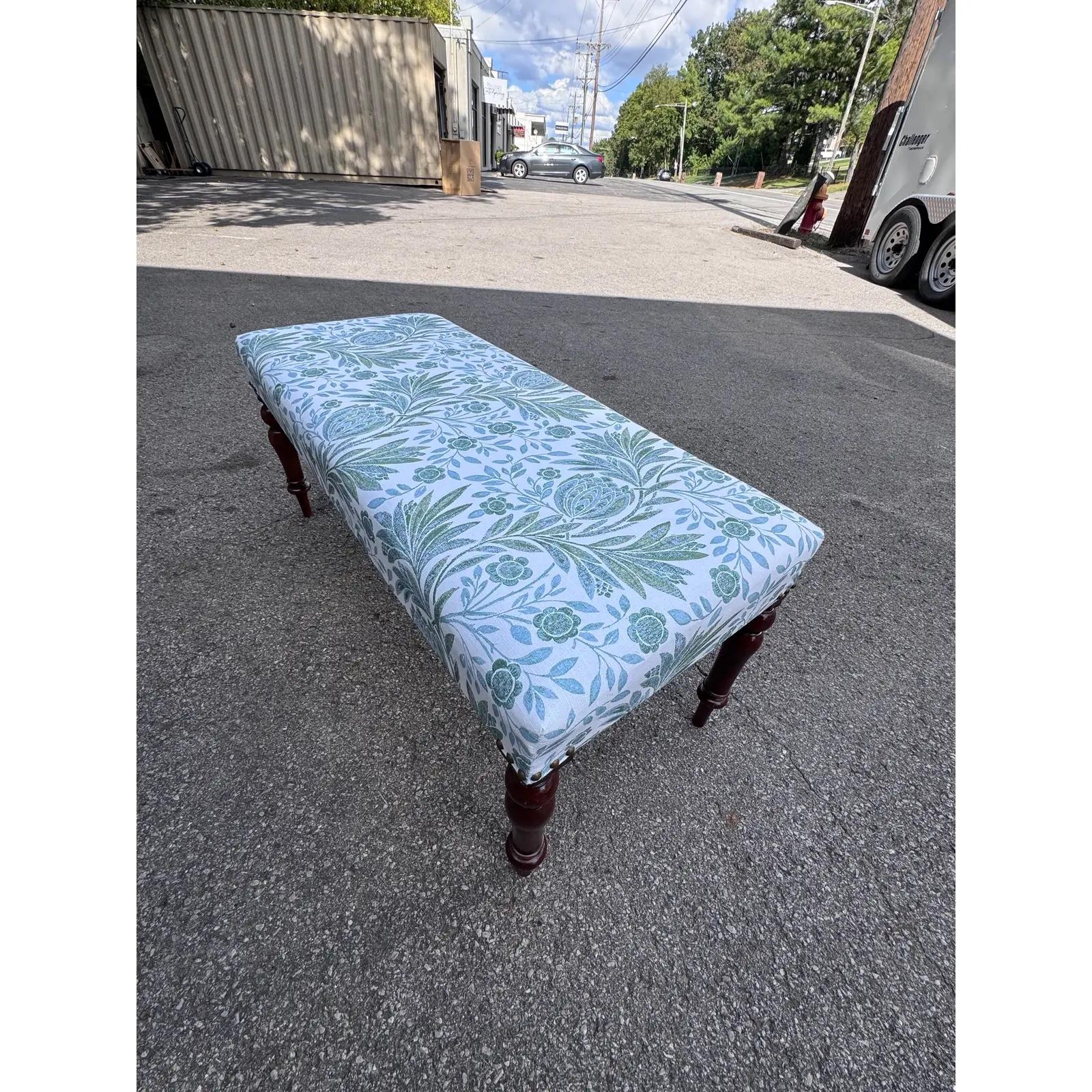 Newly Upholstered English Bench For Sale 3