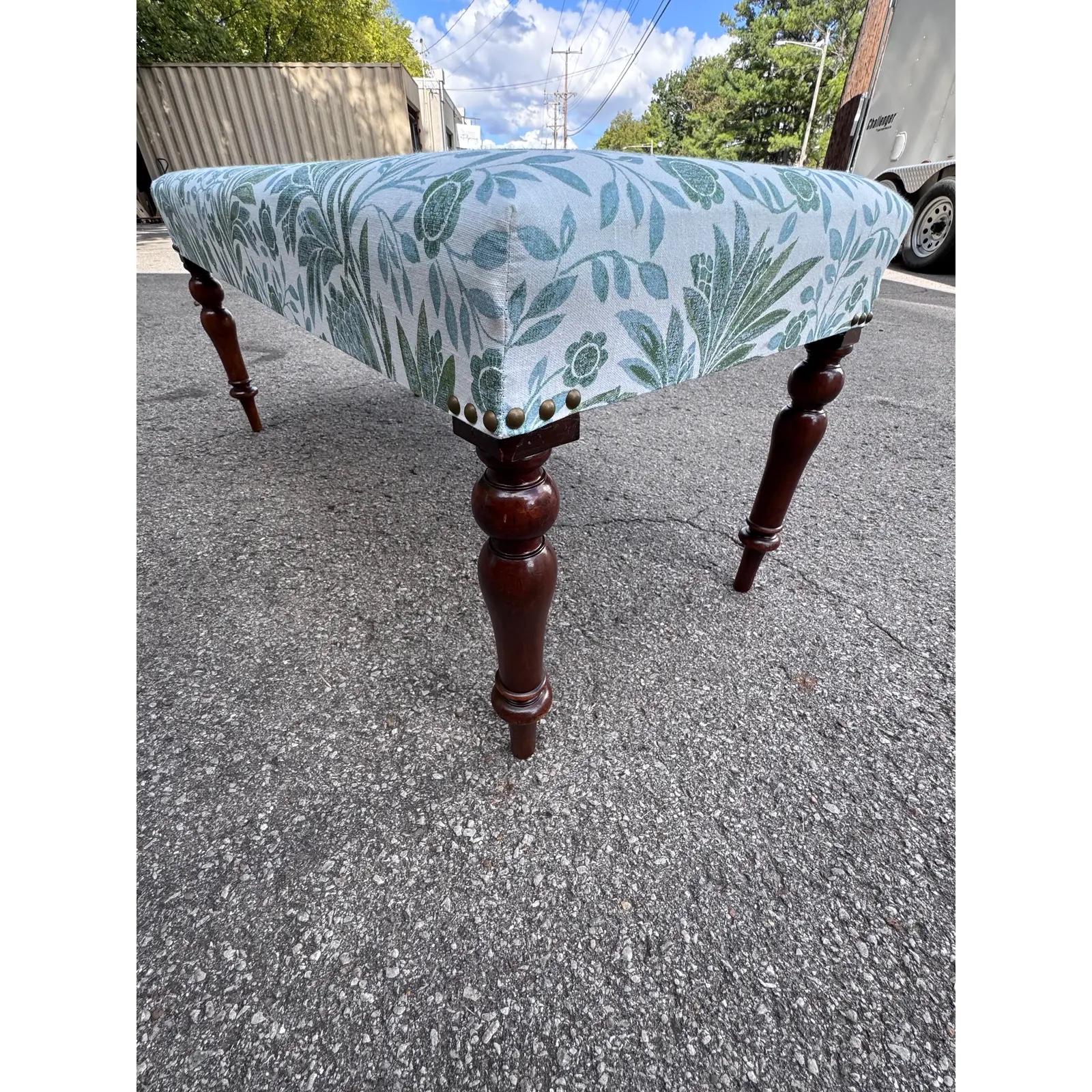 Newly Upholstered English Bench For Sale 4