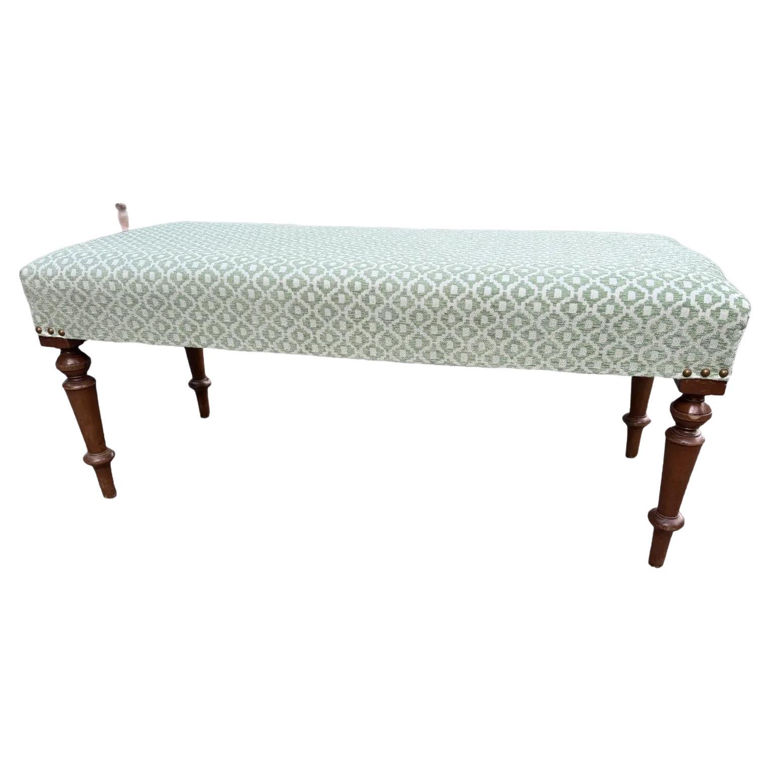 Newly Upholstered English Bench For Sale