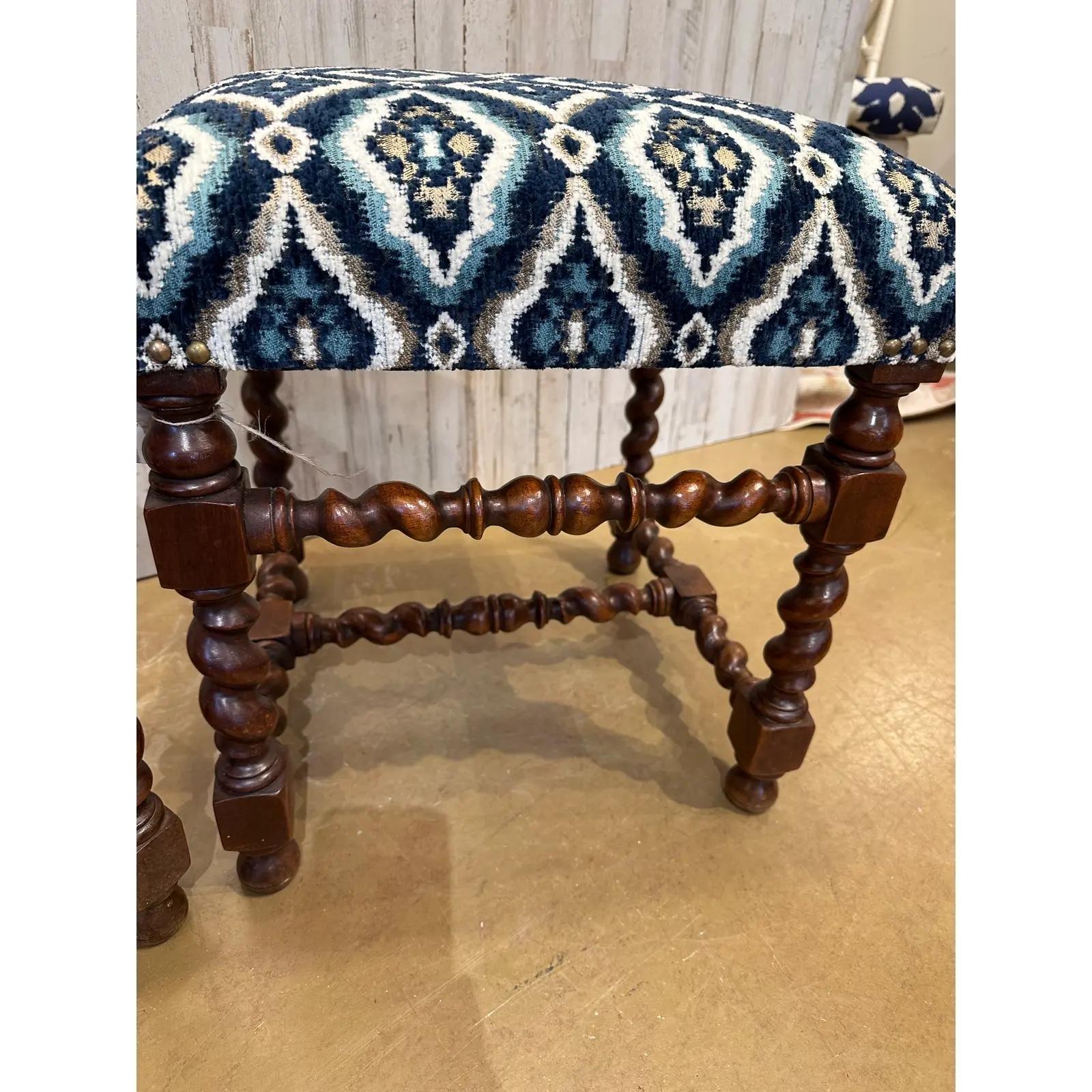 Fabric Newly Upholstered English Benches For Sale