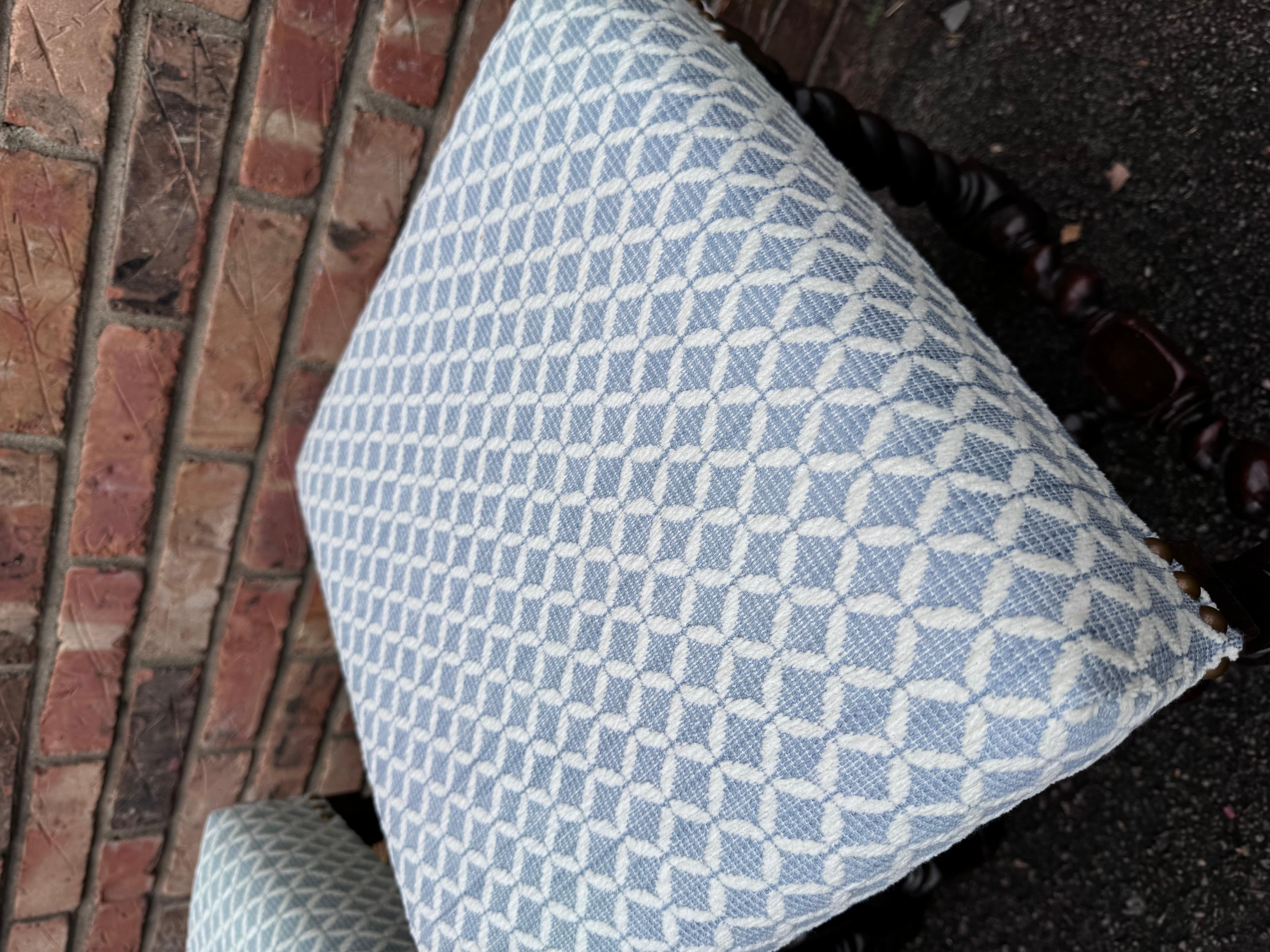 Fabric Newly Upholstered English Benches For Sale