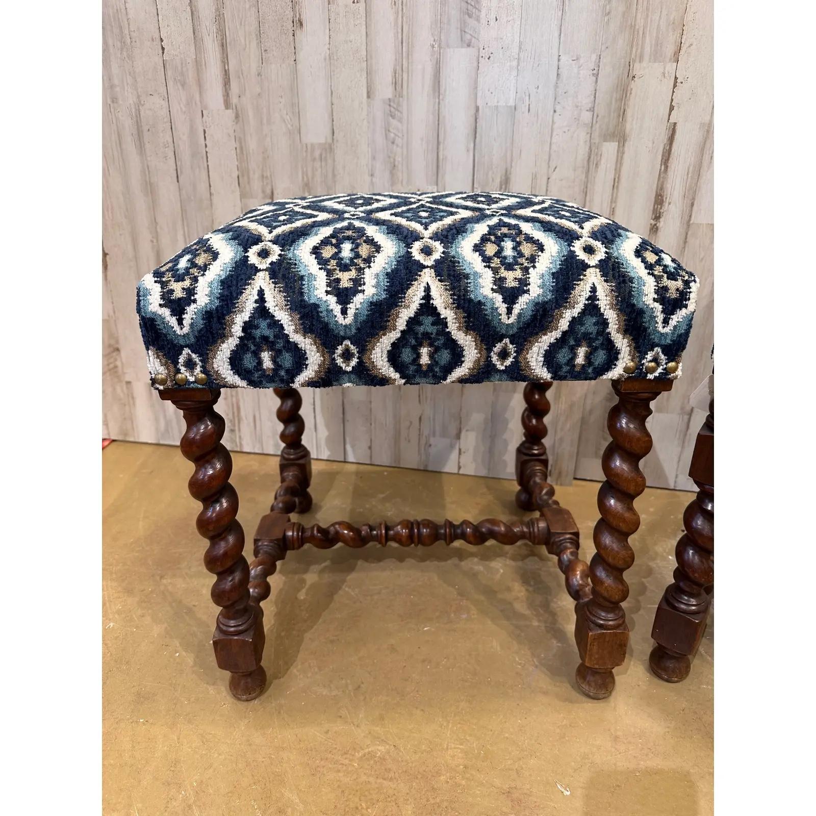 Newly Upholstered English Benches For Sale 1