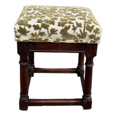 Antique Newly Upholstered English Stool