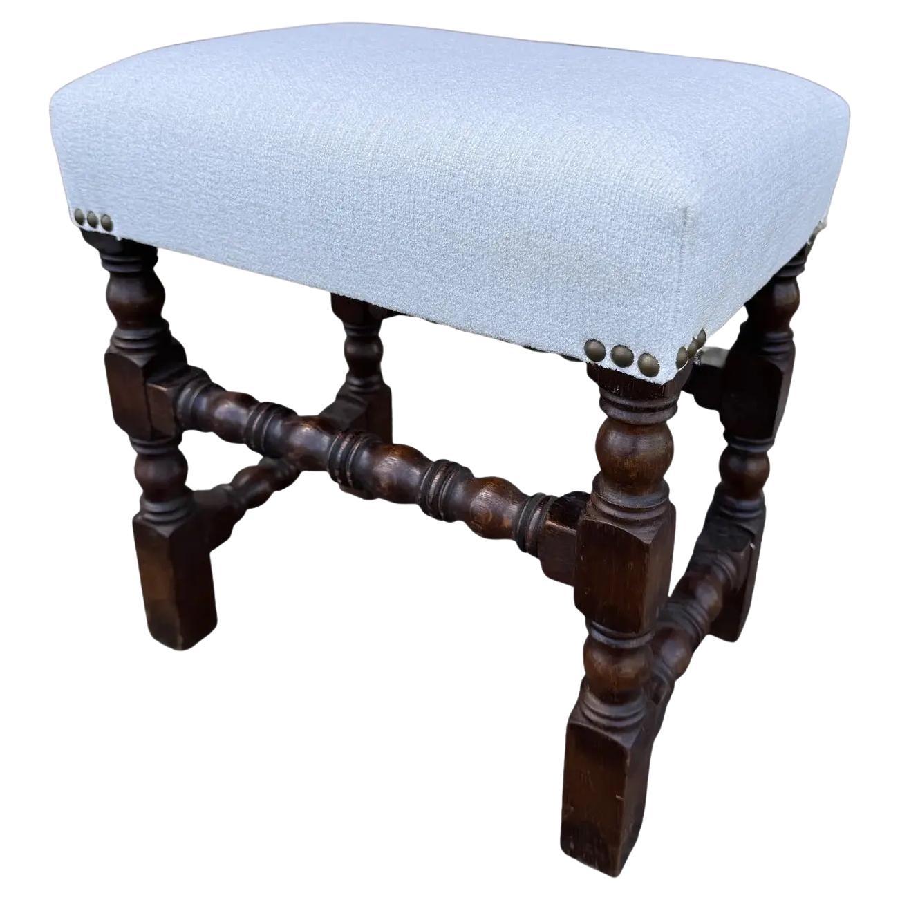 Newly Upholstered English Stool