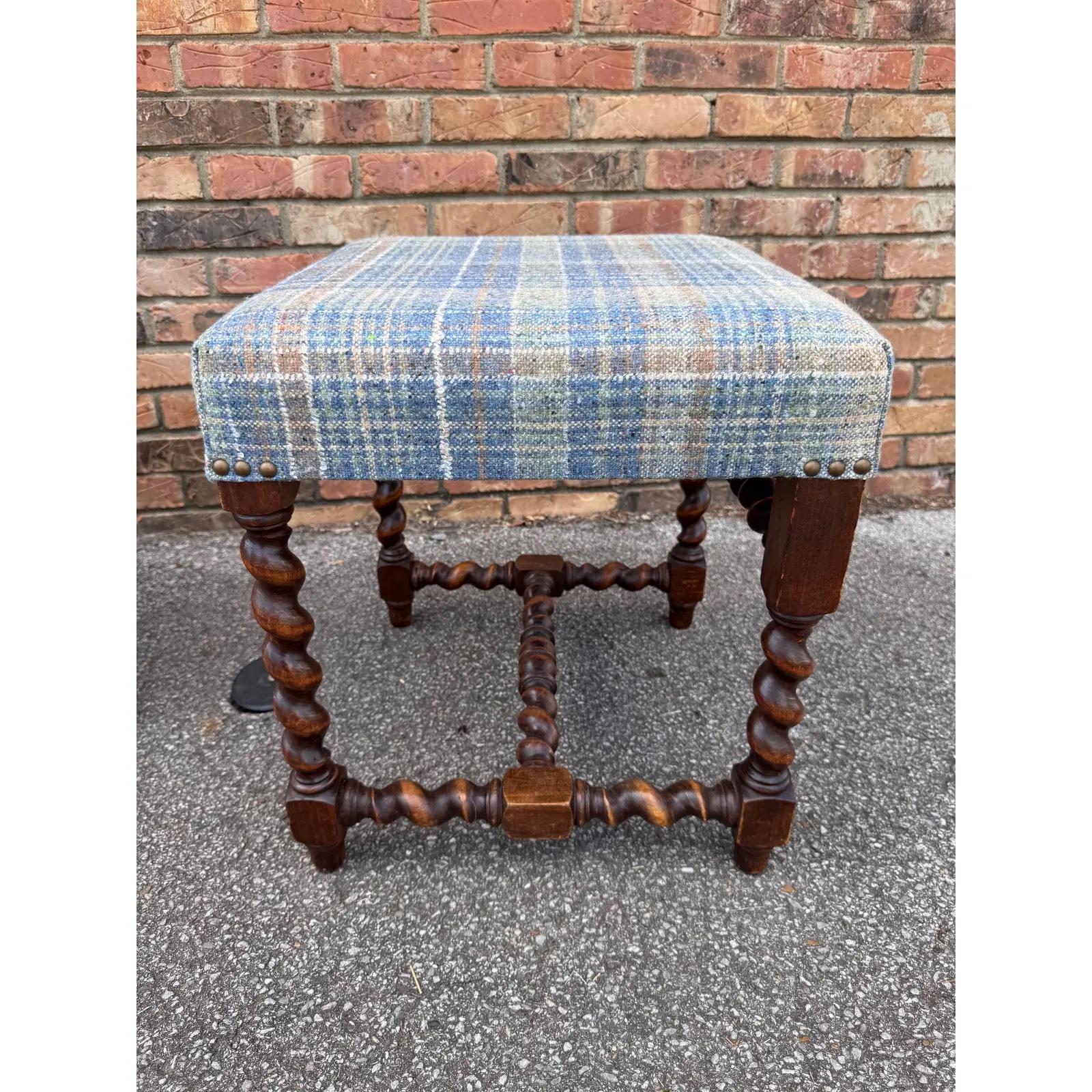 19th Century Newly Upholstered English Stools For Sale