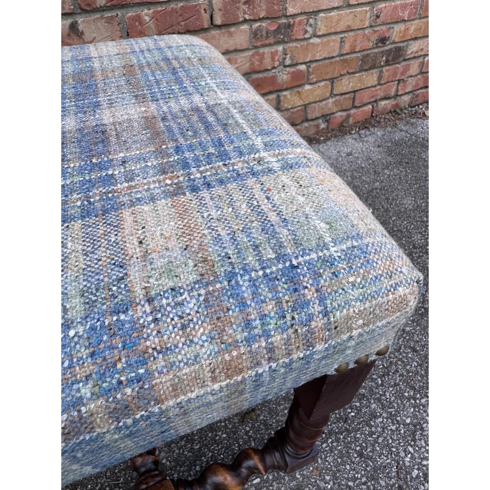 Wood Newly Upholstered English Stools For Sale