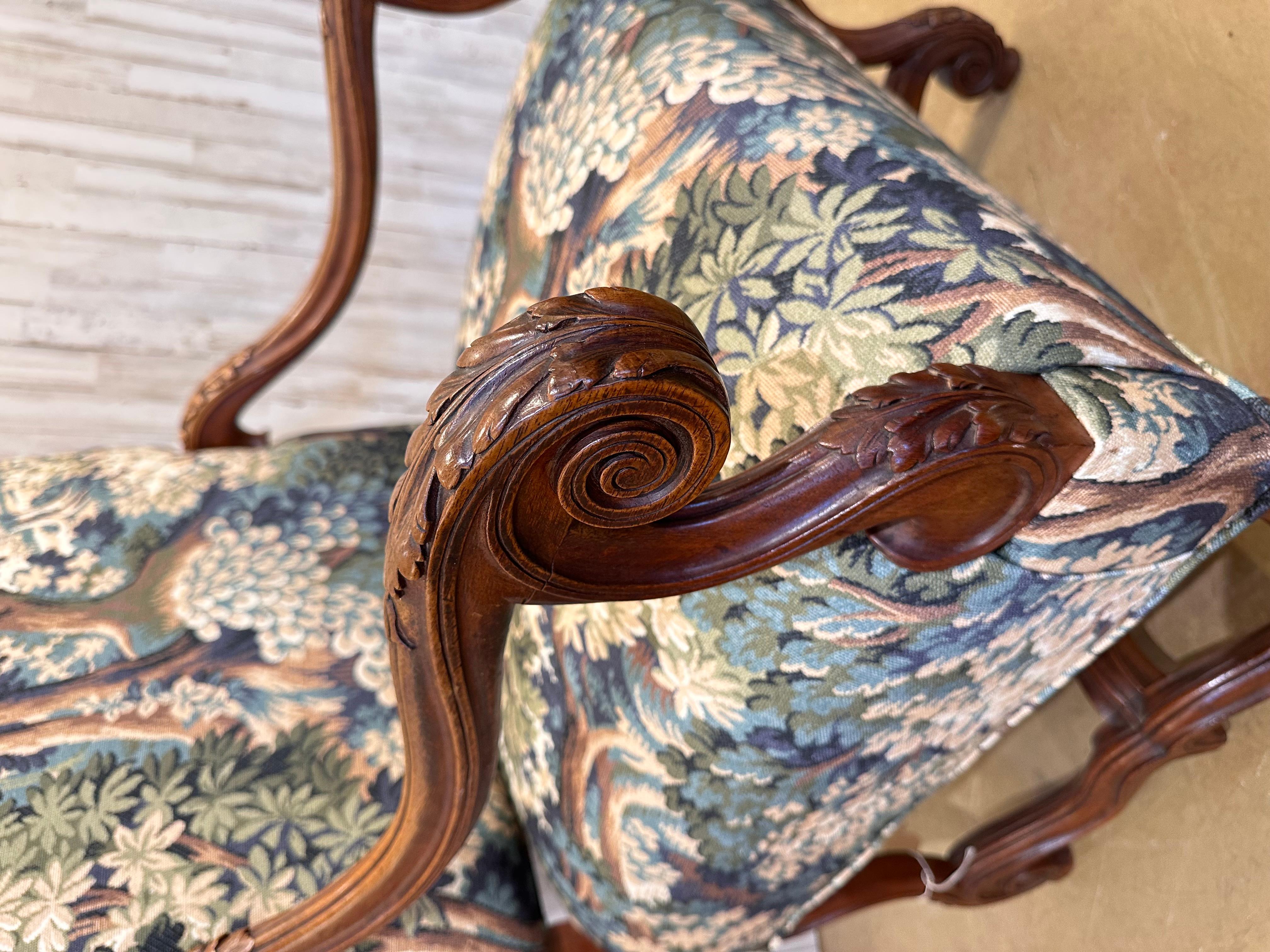 Late 19th Century Newly Upholstered French Arm Chair For Sale
