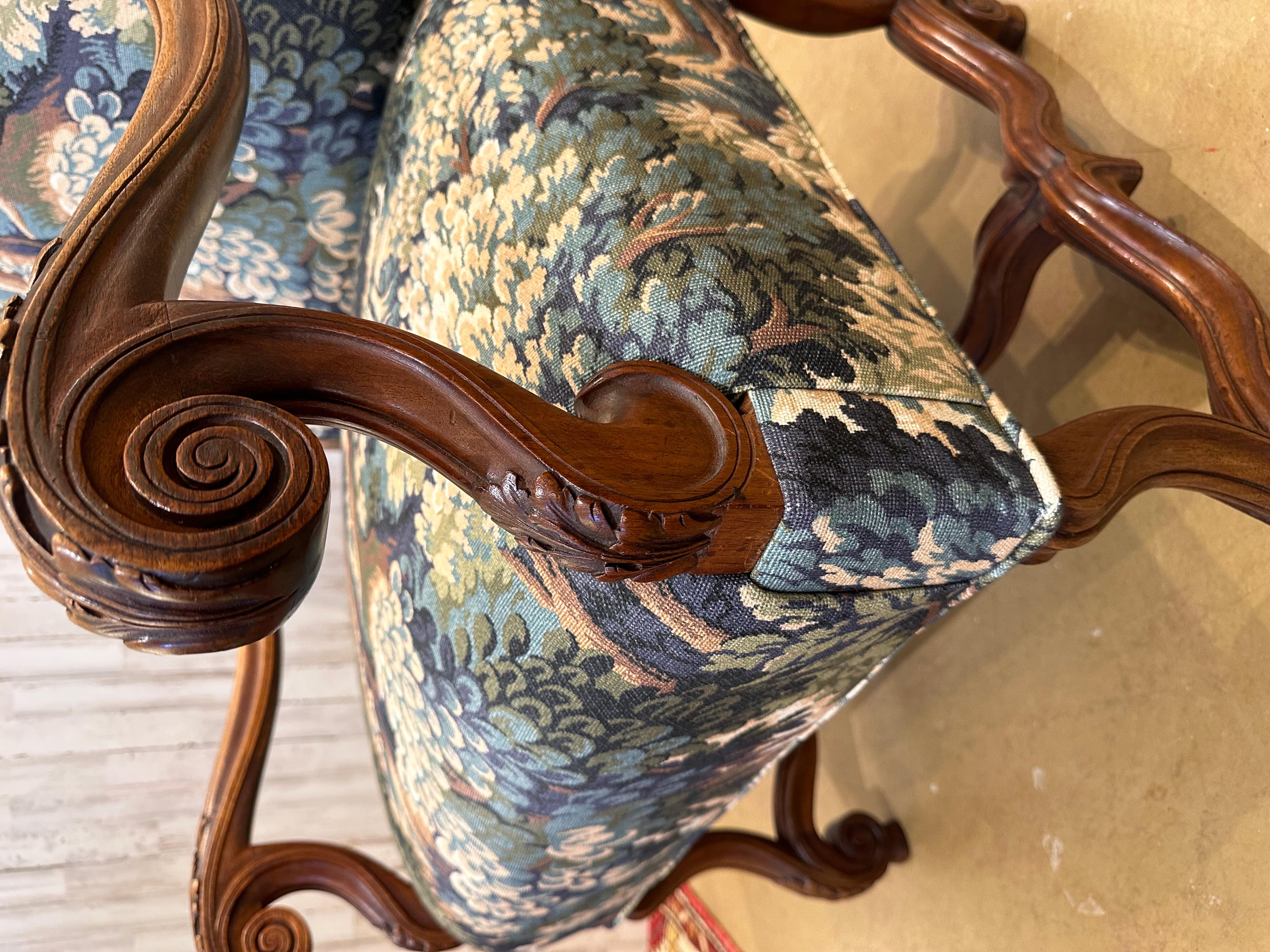 Newly Upholstered French Arm Chair For Sale 4