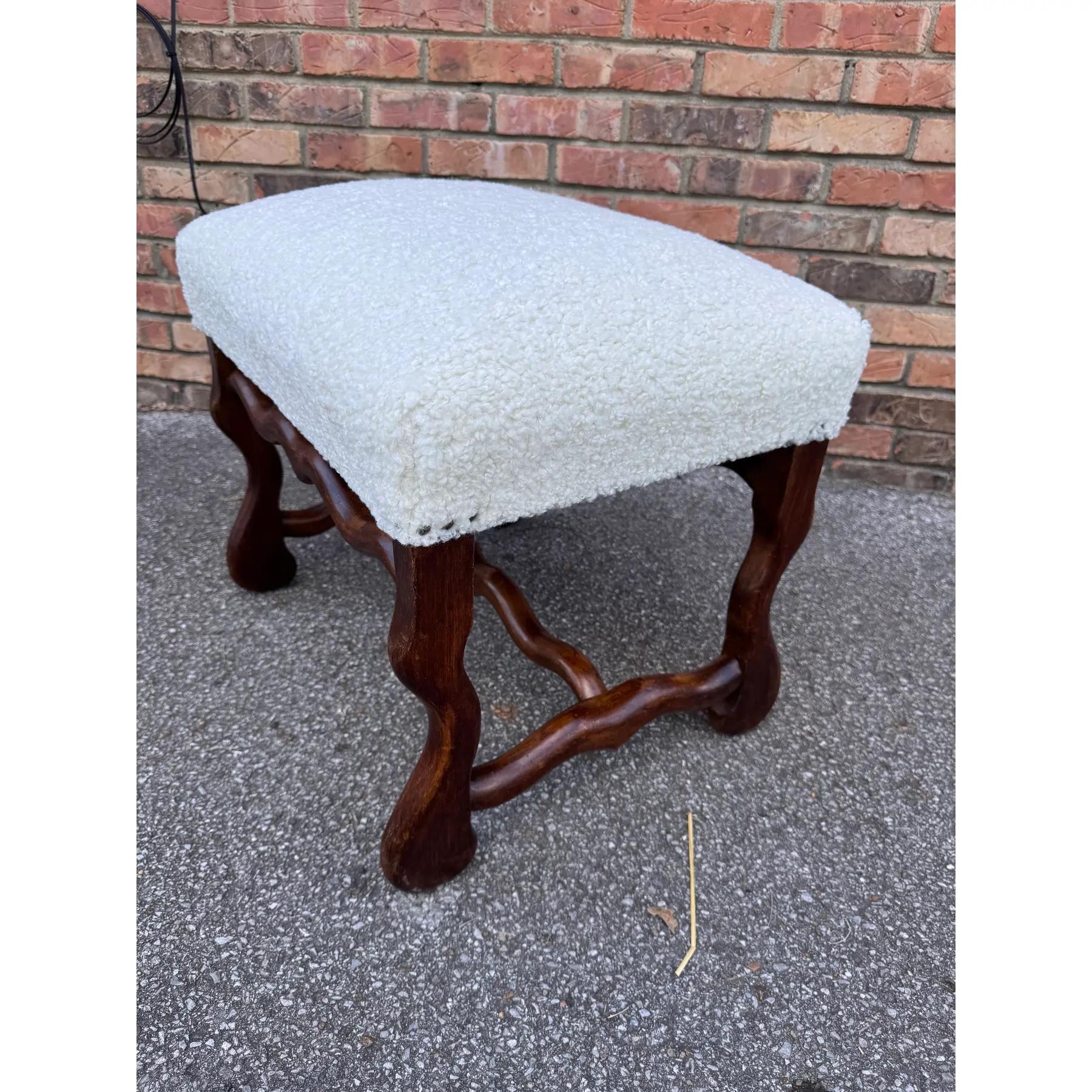 Early 20th Century Newly Upholstered French Bench For Sale