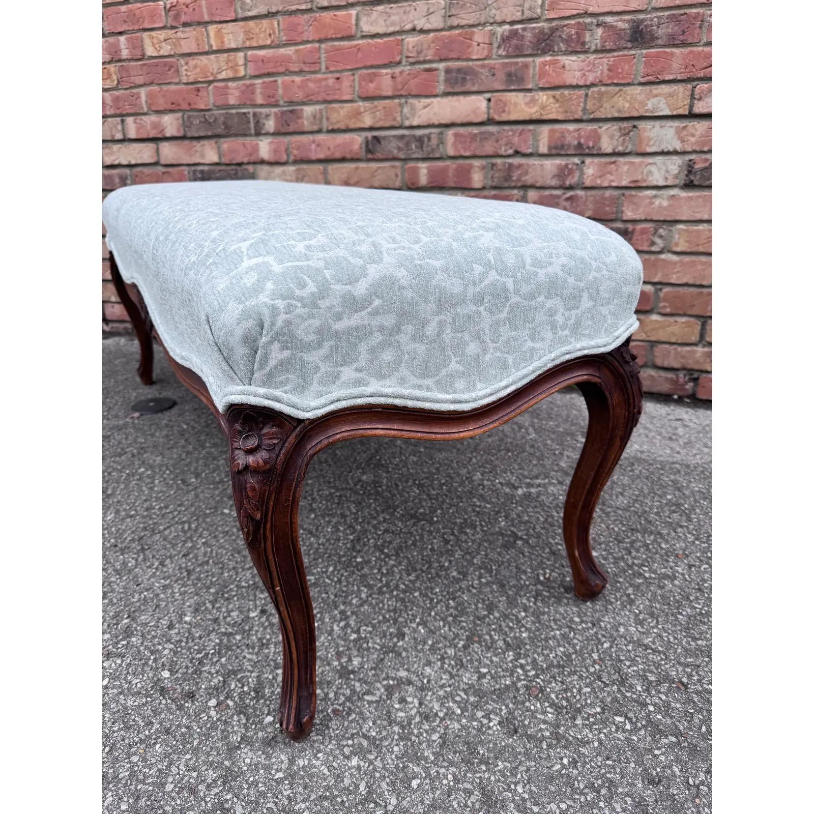 Fabric Newly Upholstered French Bench For Sale