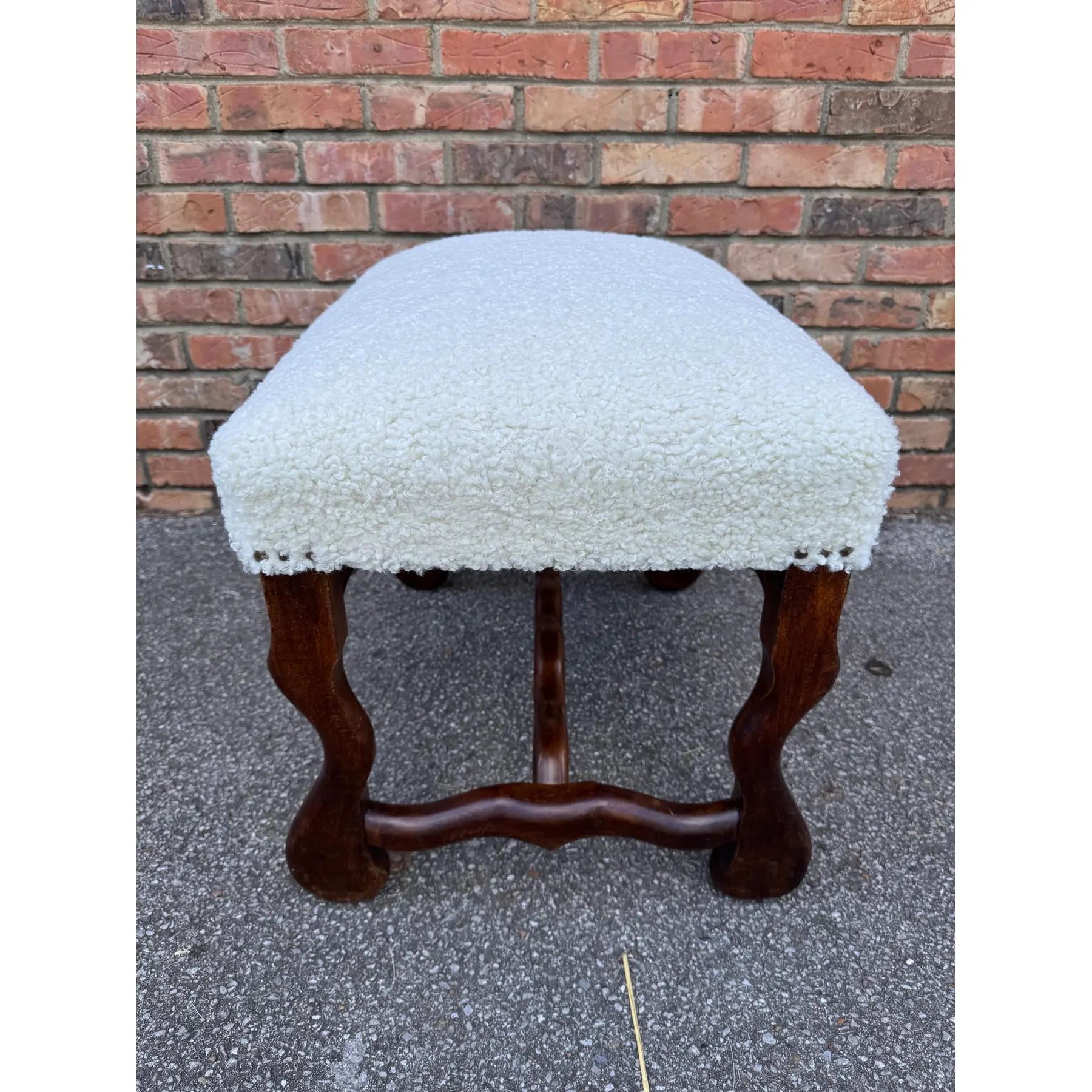 Newly Upholstered French Bench For Sale 1