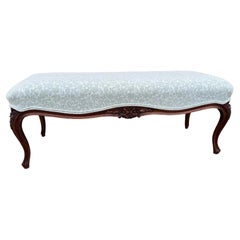 Antique Newly Upholstered French Bench