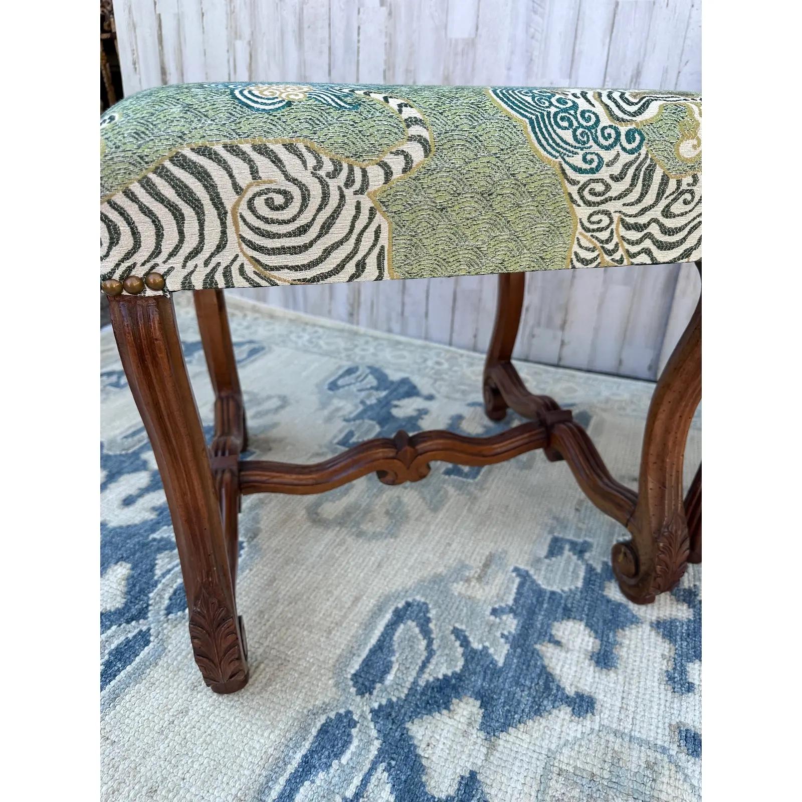 Fabric Newly Upholstered French Benches For Sale