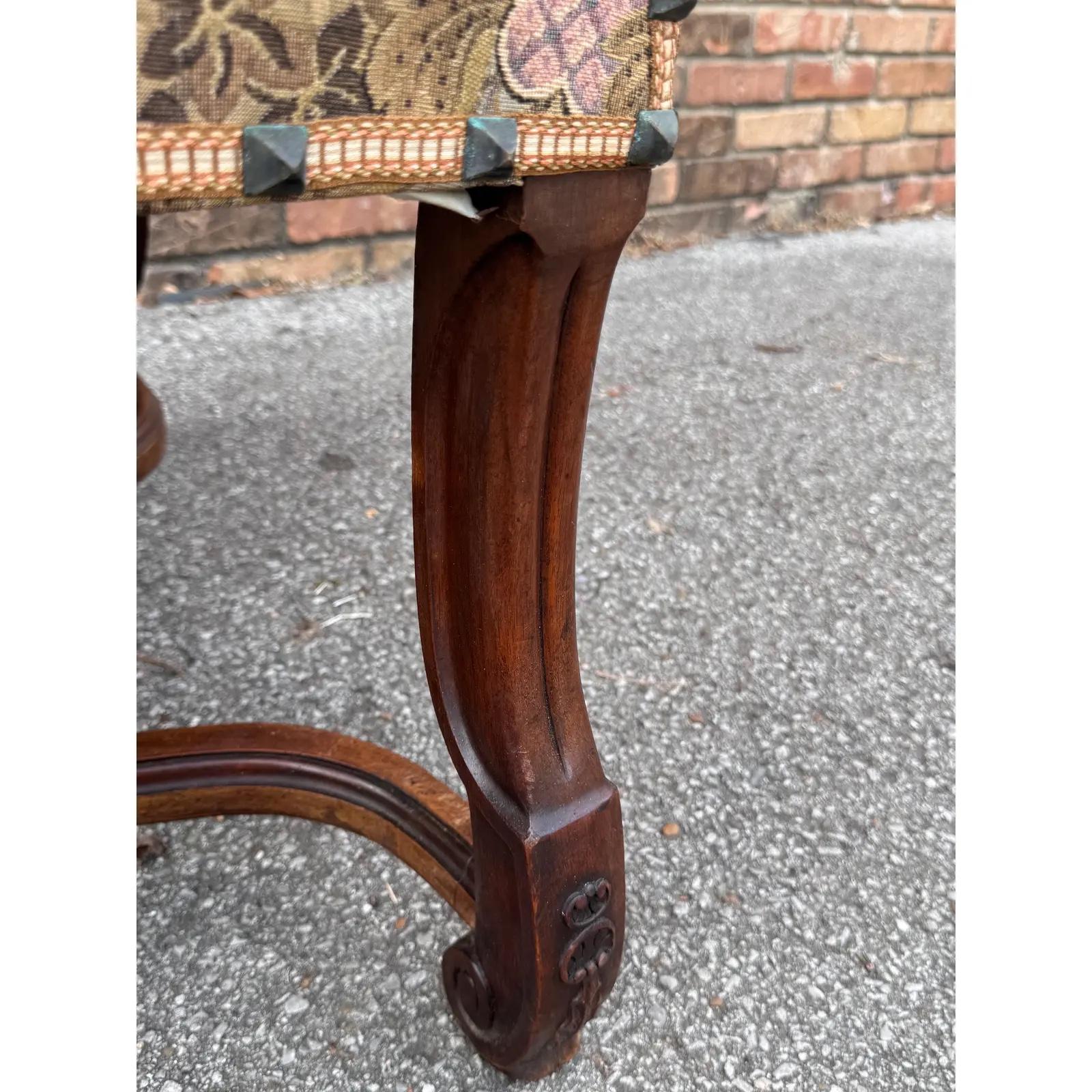 Mid-20th Century Newly Upholstered French Cane Back Bench For Sale