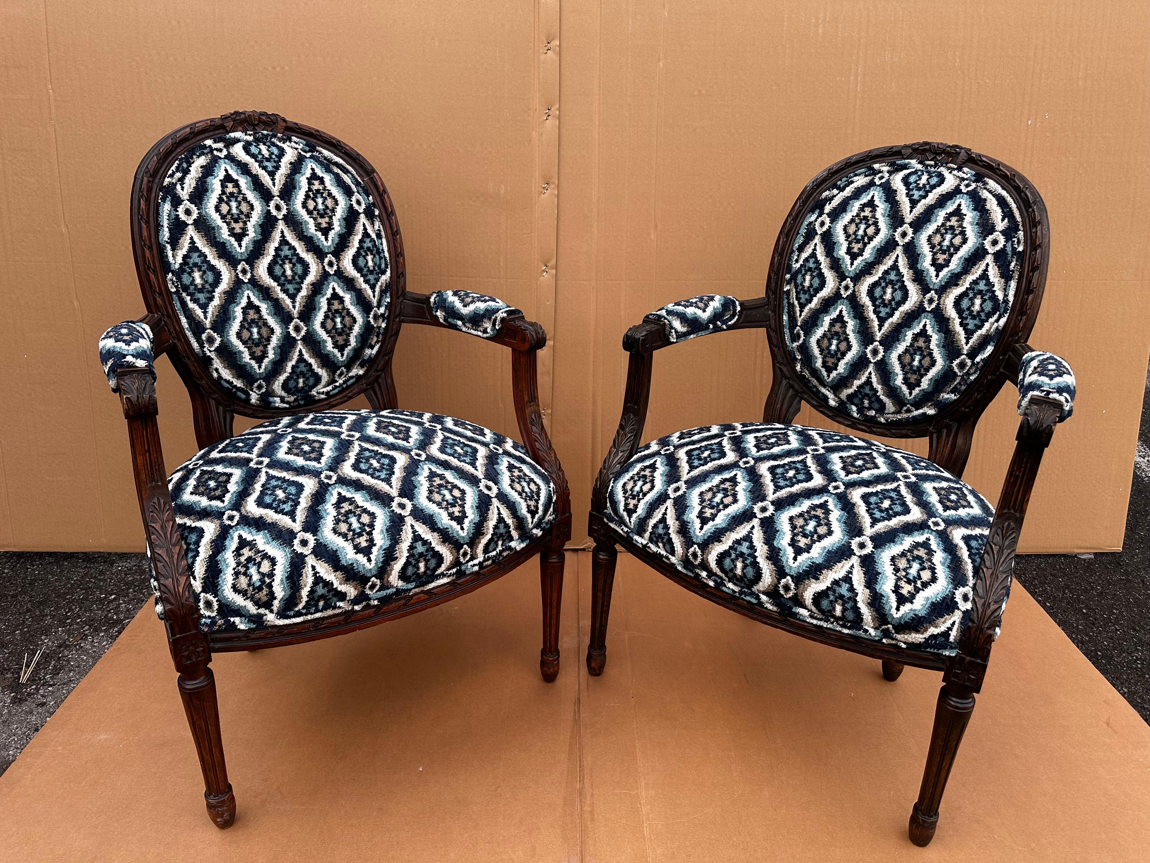 Newly Upholstered French Chair For Sale 7