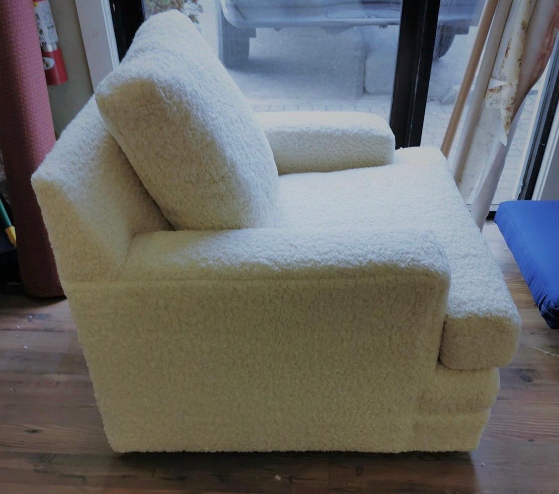Newly Upholstered in Boucle Club Chair Late 20th Century 1