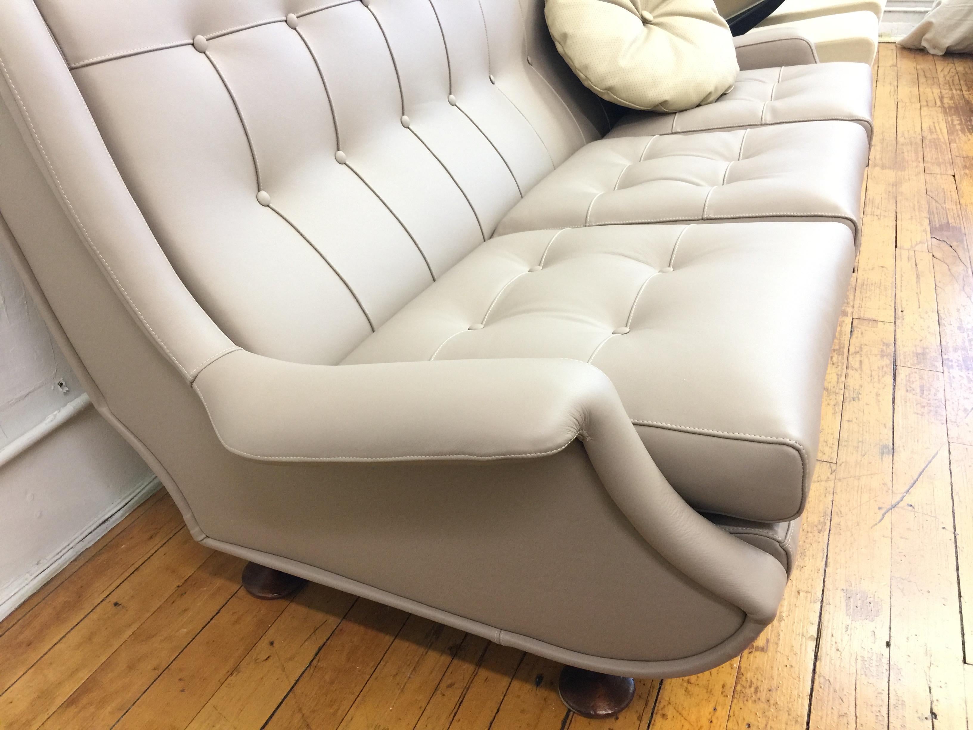 Leather Newly Upholstered Marco Zanuso 