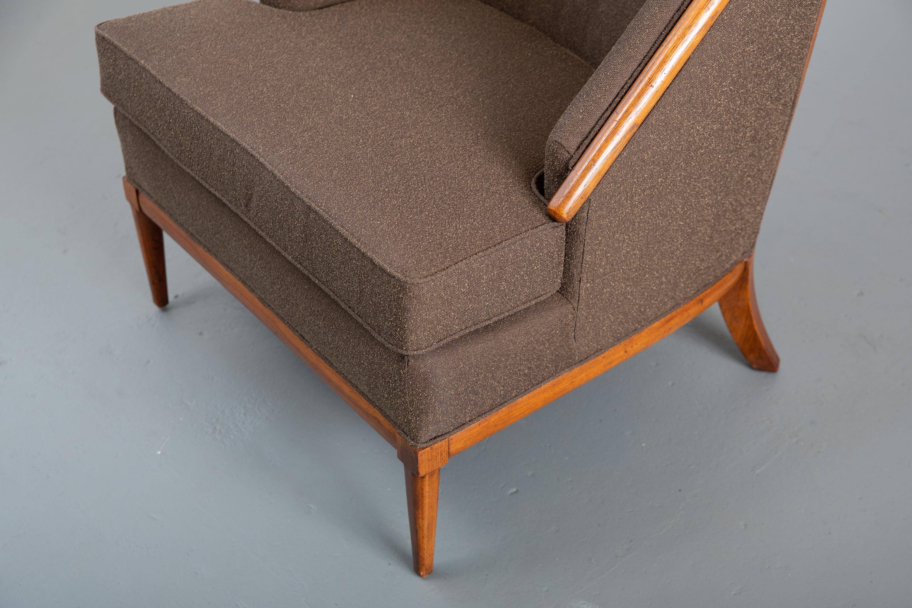 Wood Newly Upholstered Mid-Century Modern Lounge Chair Attributed to Widdicomb