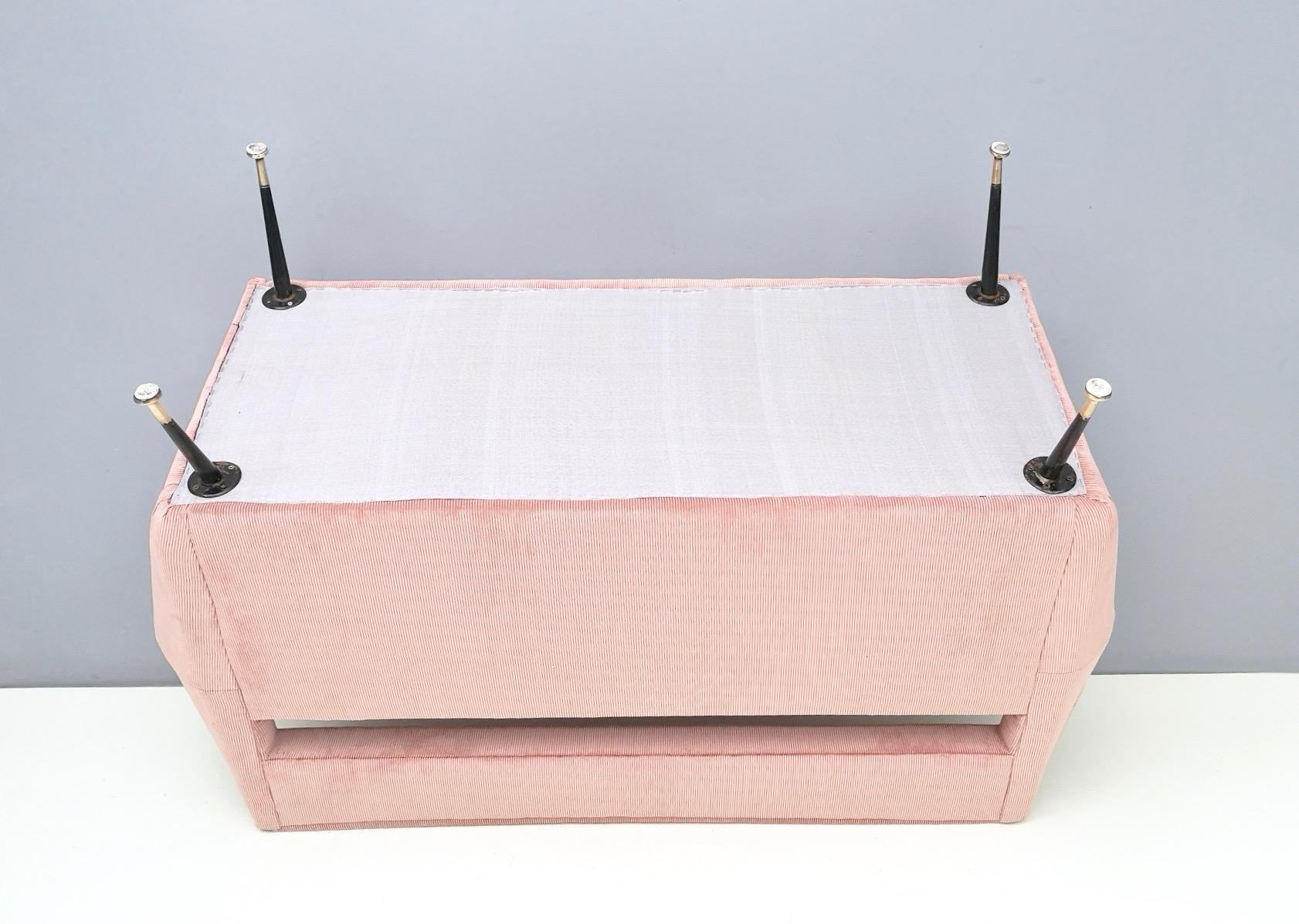 Newly Upholstered Pale Pink Velvet Sofa by Gigi Radice for Minotti, Italy, 1950s 3