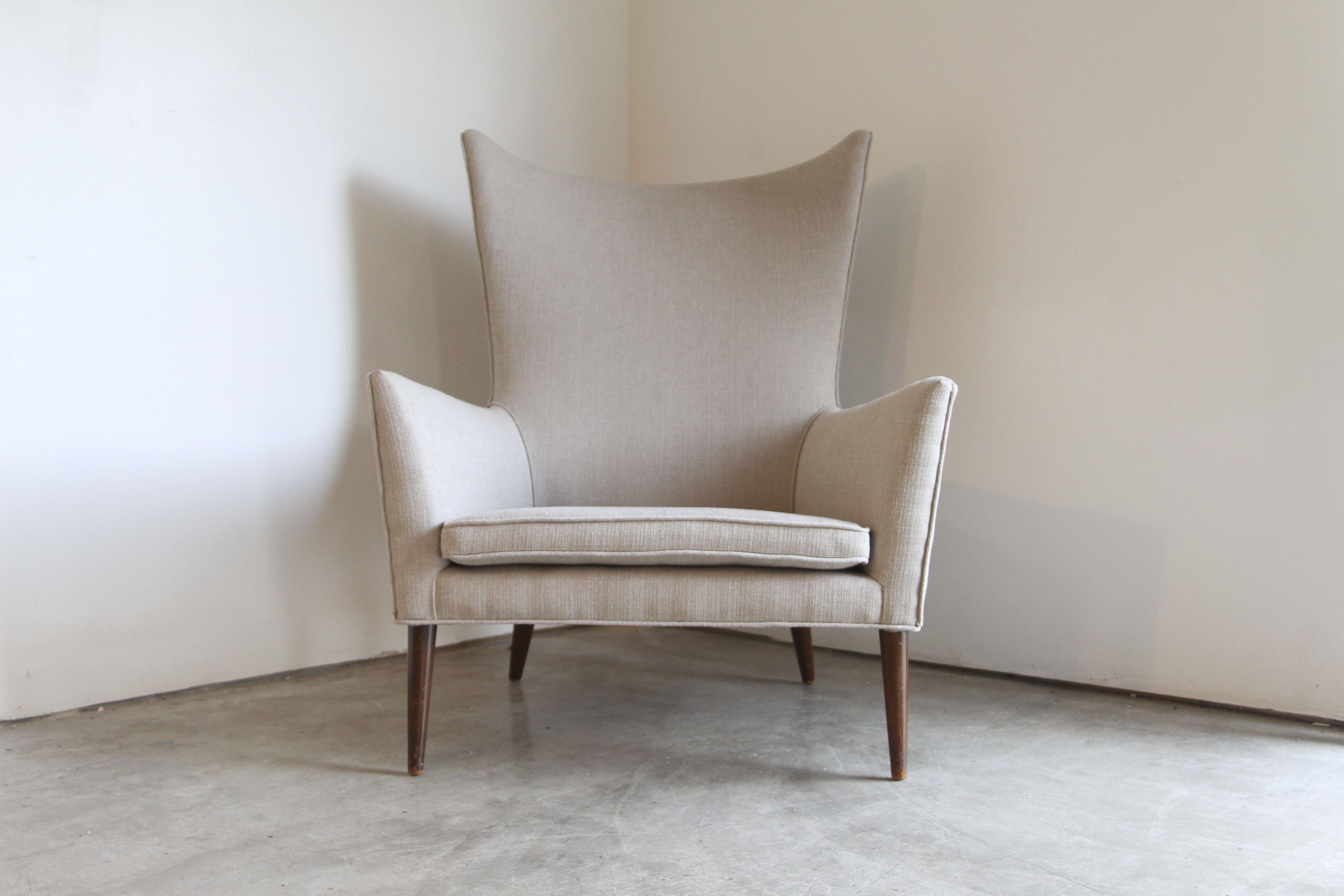Newly Upholstered Paul McCobb Wingback Chair 6