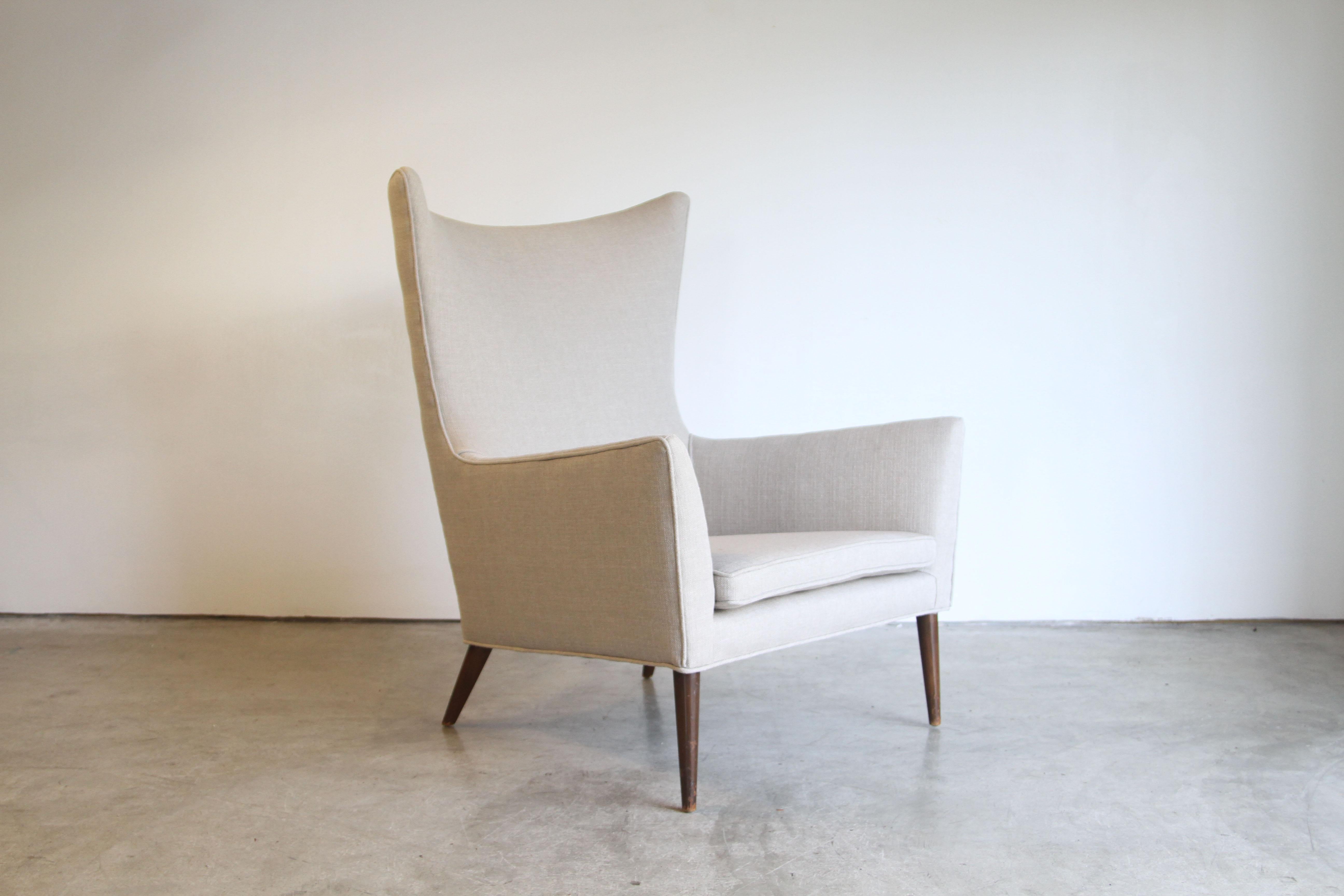 20th Century Newly Upholstered Paul McCobb Wingback Chair