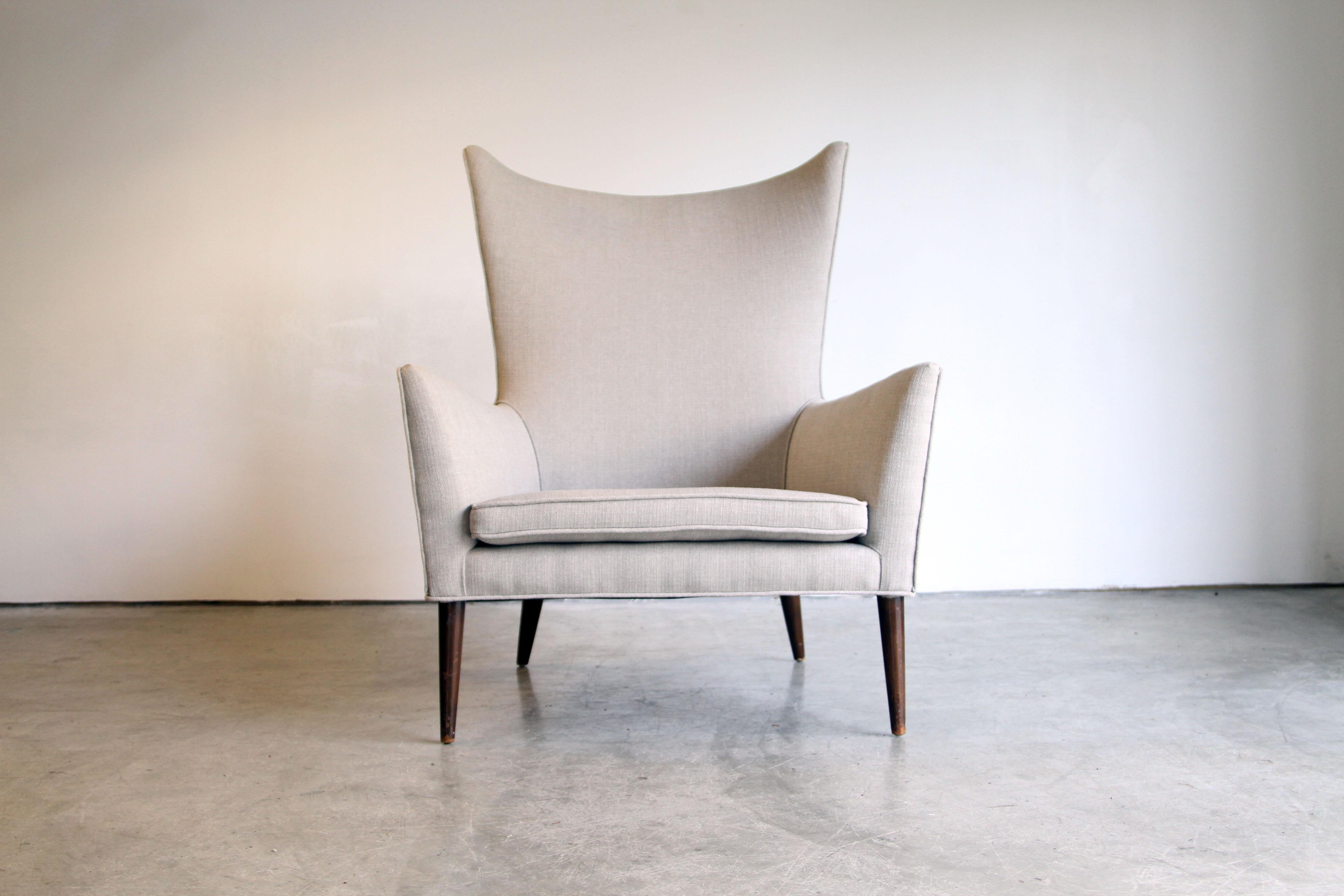 Newly Upholstered Paul McCobb Wingback Chair 3