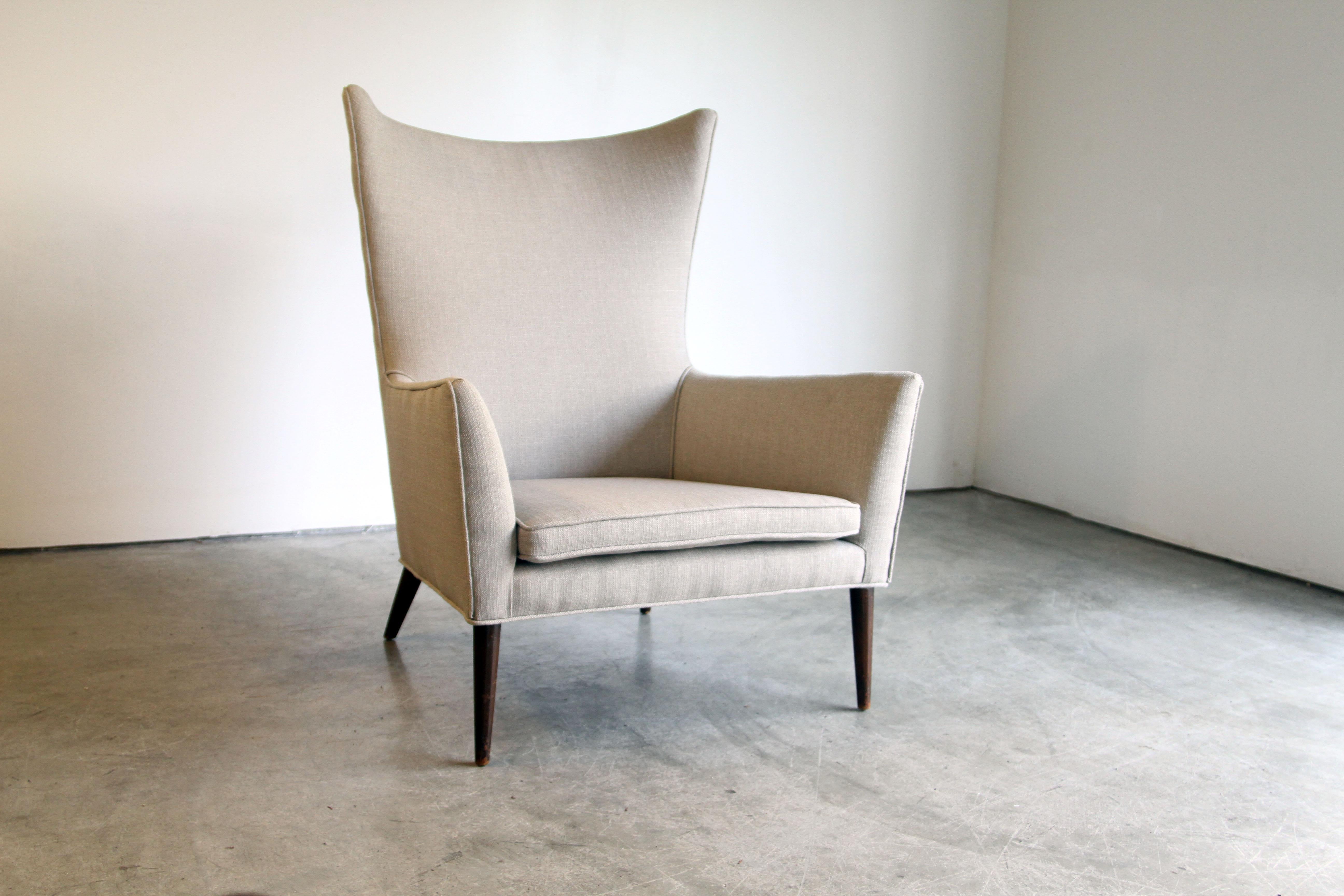 Newly Upholstered Paul McCobb Wingback Chair 4
