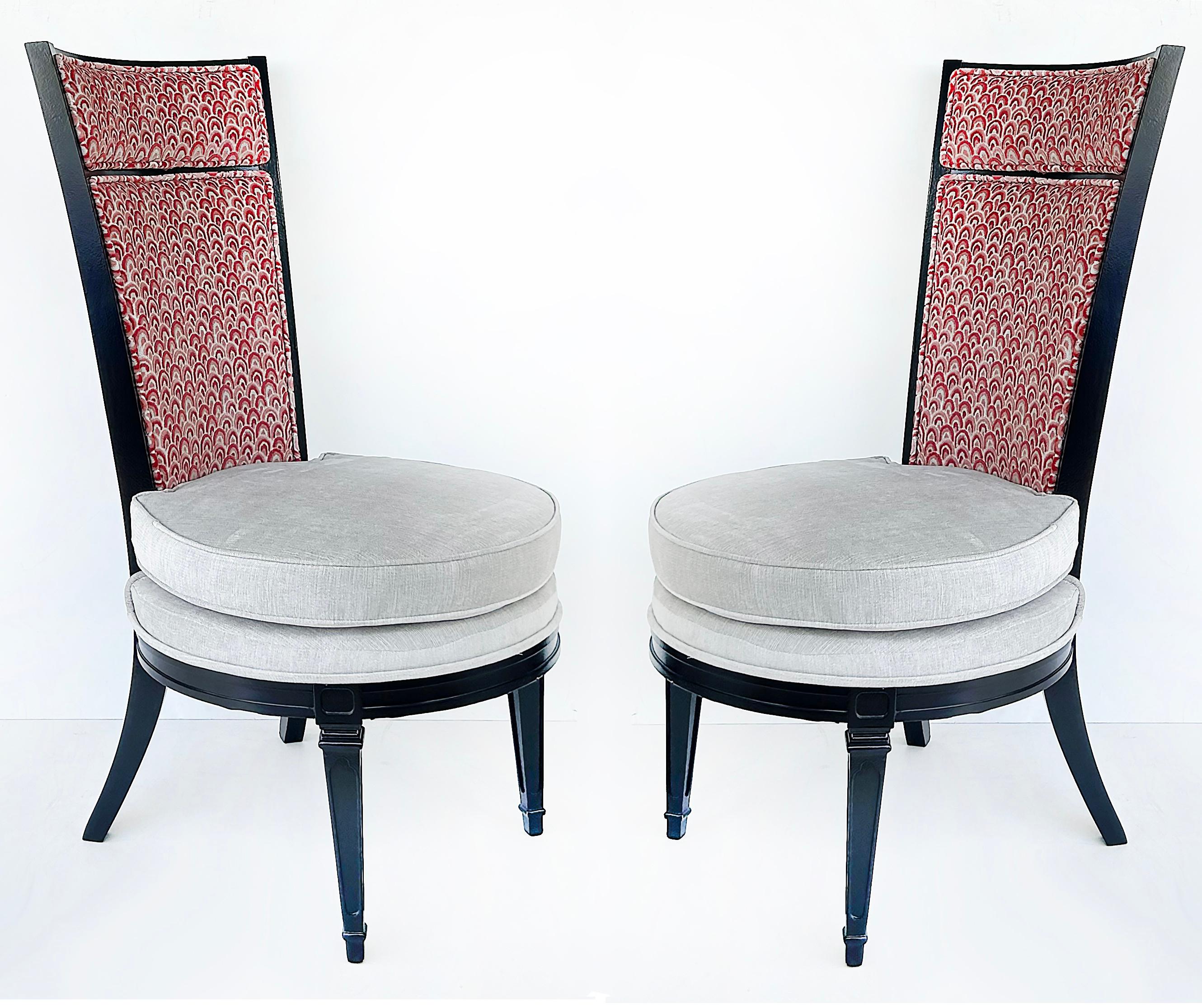 Ensemble récemment tapissé de 8 chaises de salle à manger Art déco provenant d'une propriété du sud de la Floride en vente 6