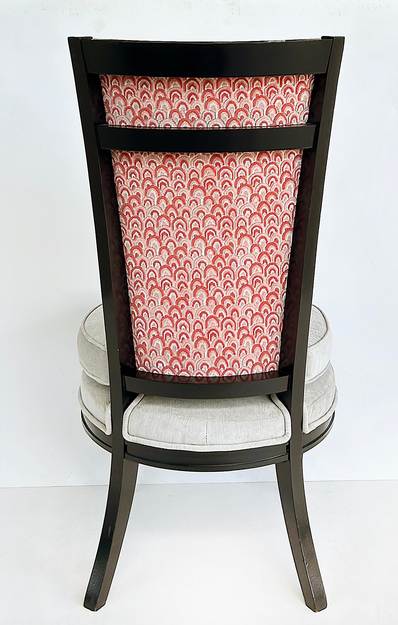 Ensemble récemment tapissé de 8 chaises de salle à manger Art déco provenant d'une propriété du sud de la Floride en vente 11