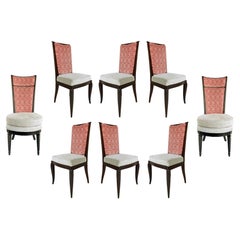 Set di 8 sedie da pranzo Art Deco appena imbottite provenienti da una proprietà nel sud della Florida