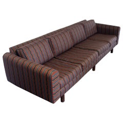 Newly Upholstered Striped Mid-Century Modern Sofa