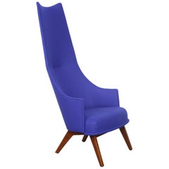 Newly Upholstered Tall Back Lounge Chair by Adrian Pearsall