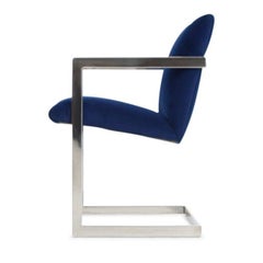Newly Upholstered Velvet and Chrome Dining Chairs by Bernhardt, Set of Eight